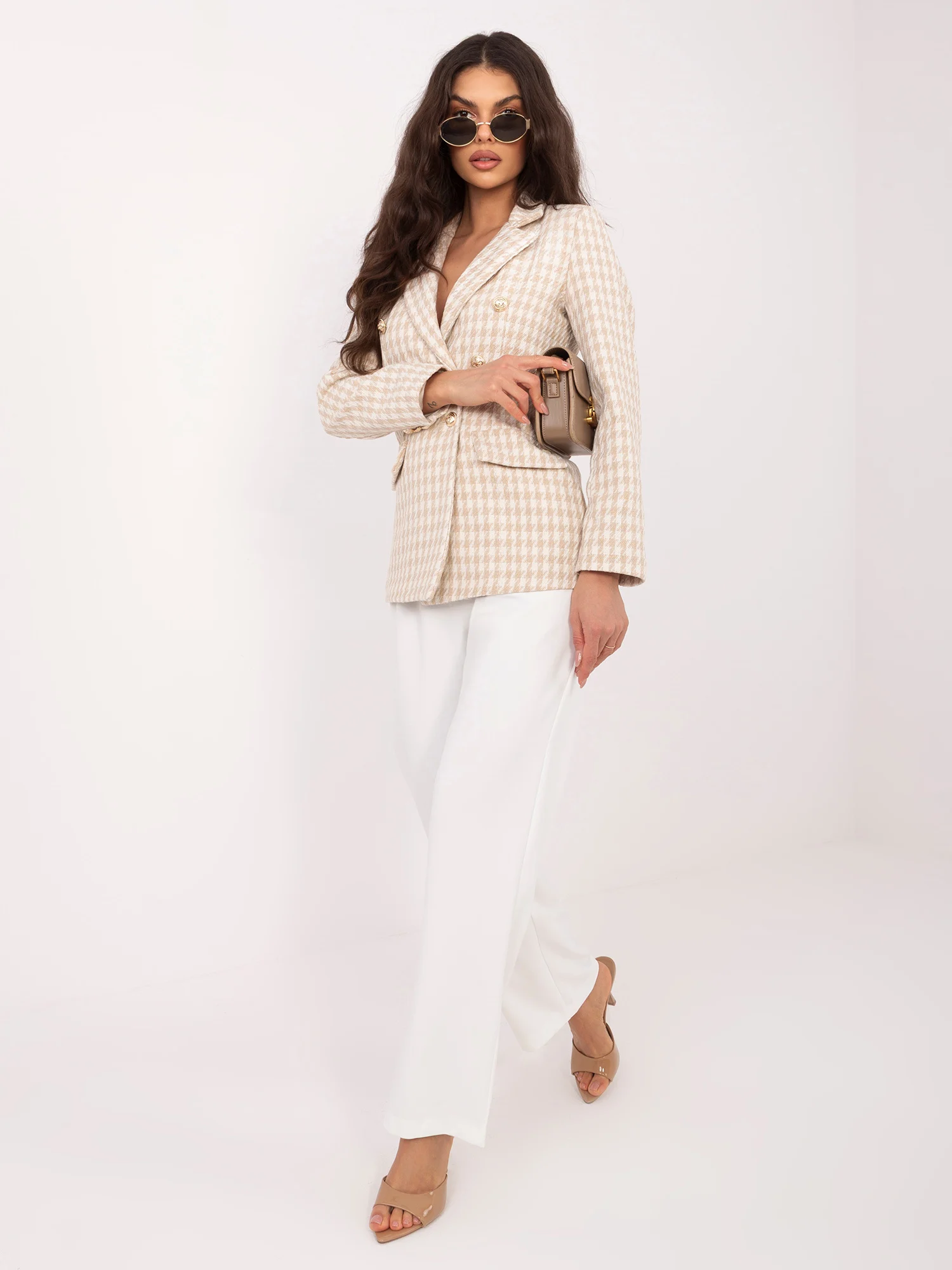 Sacou Dama Maneca lunga, Imprimat, ITALY MODA, Bej de Vara - imagine 3