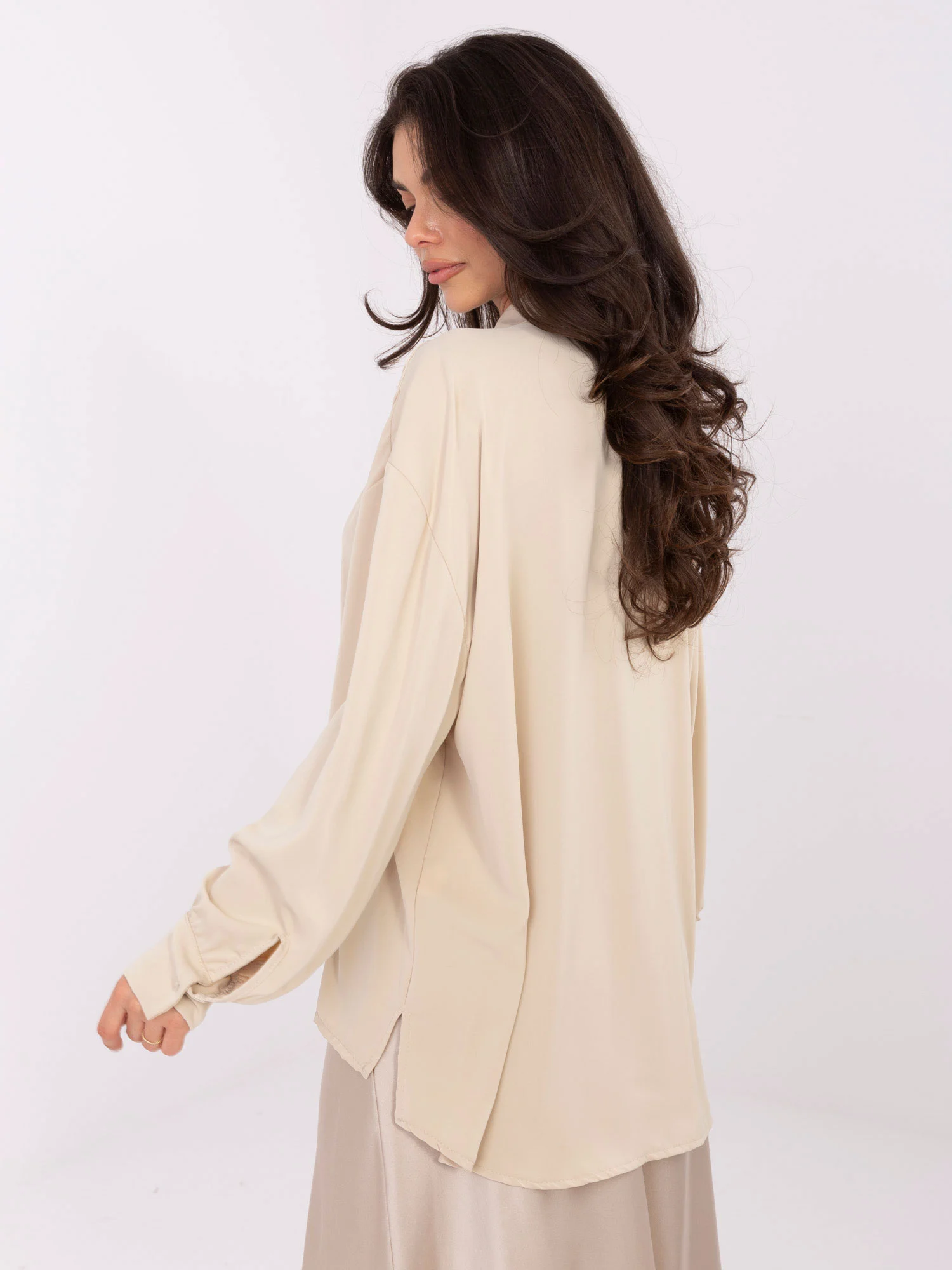 Bluza Dama Lunga, Elegant, RED LINE, Bej de Petrecere - imagine 6