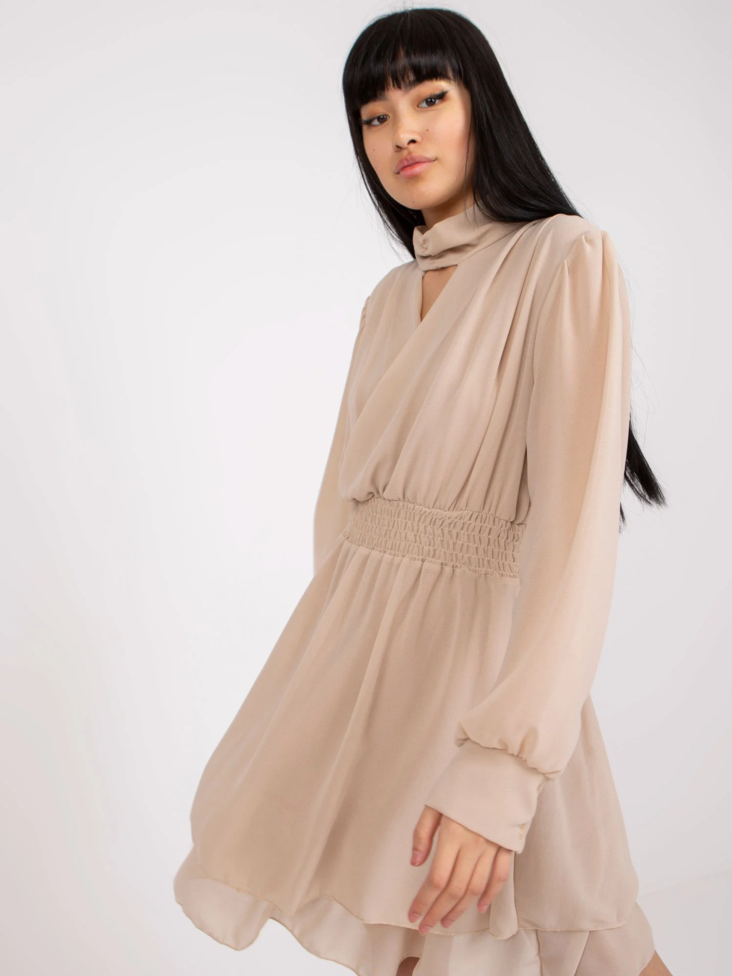 Rochie Dama Maxi, Lejera, Och Bella, Bej de Ocazie Nunta - Image 7