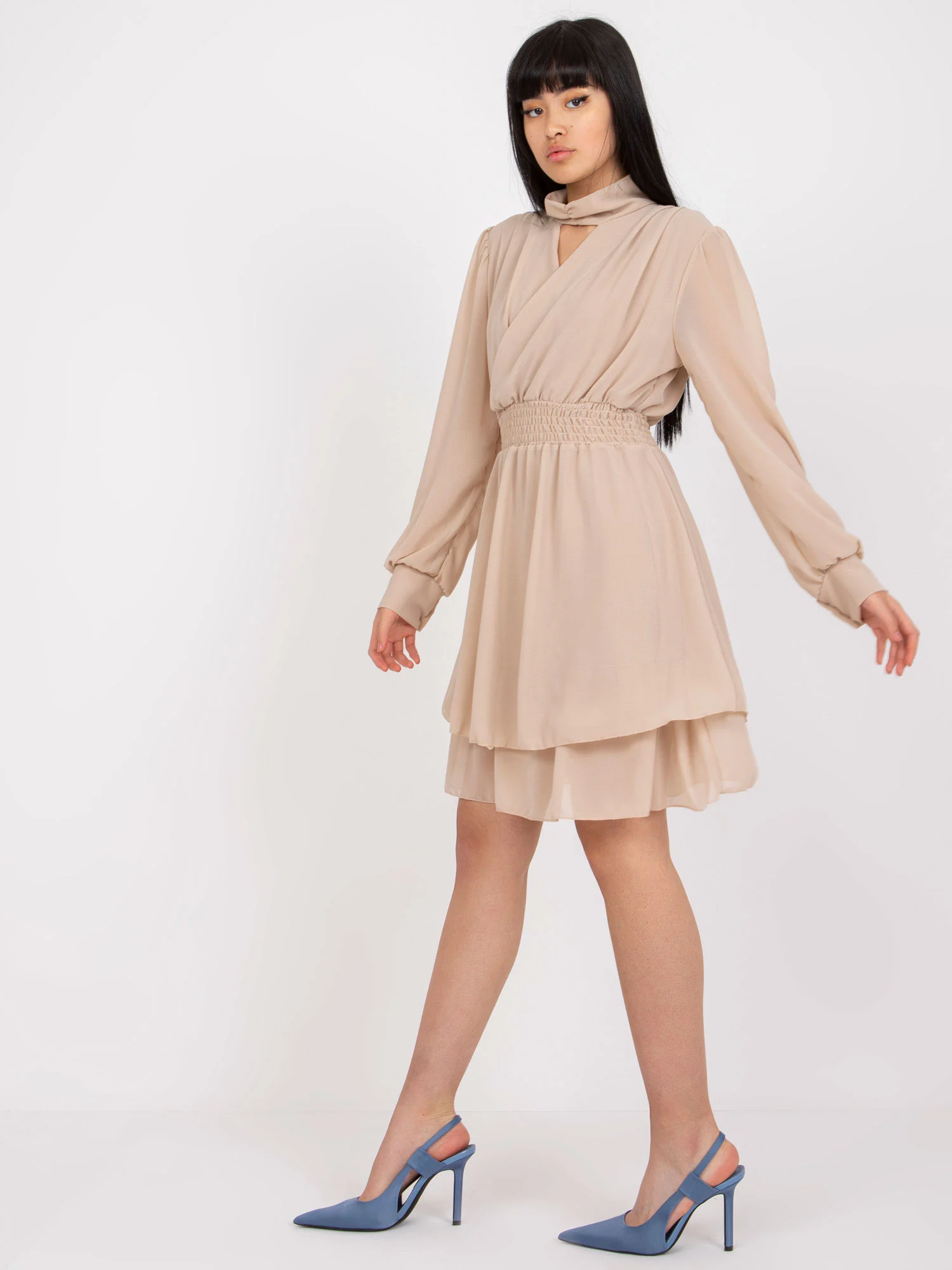 Rochie Dama Maxi, Lejera, Och Bella, Bej de Ocazie Nunta - Image 5