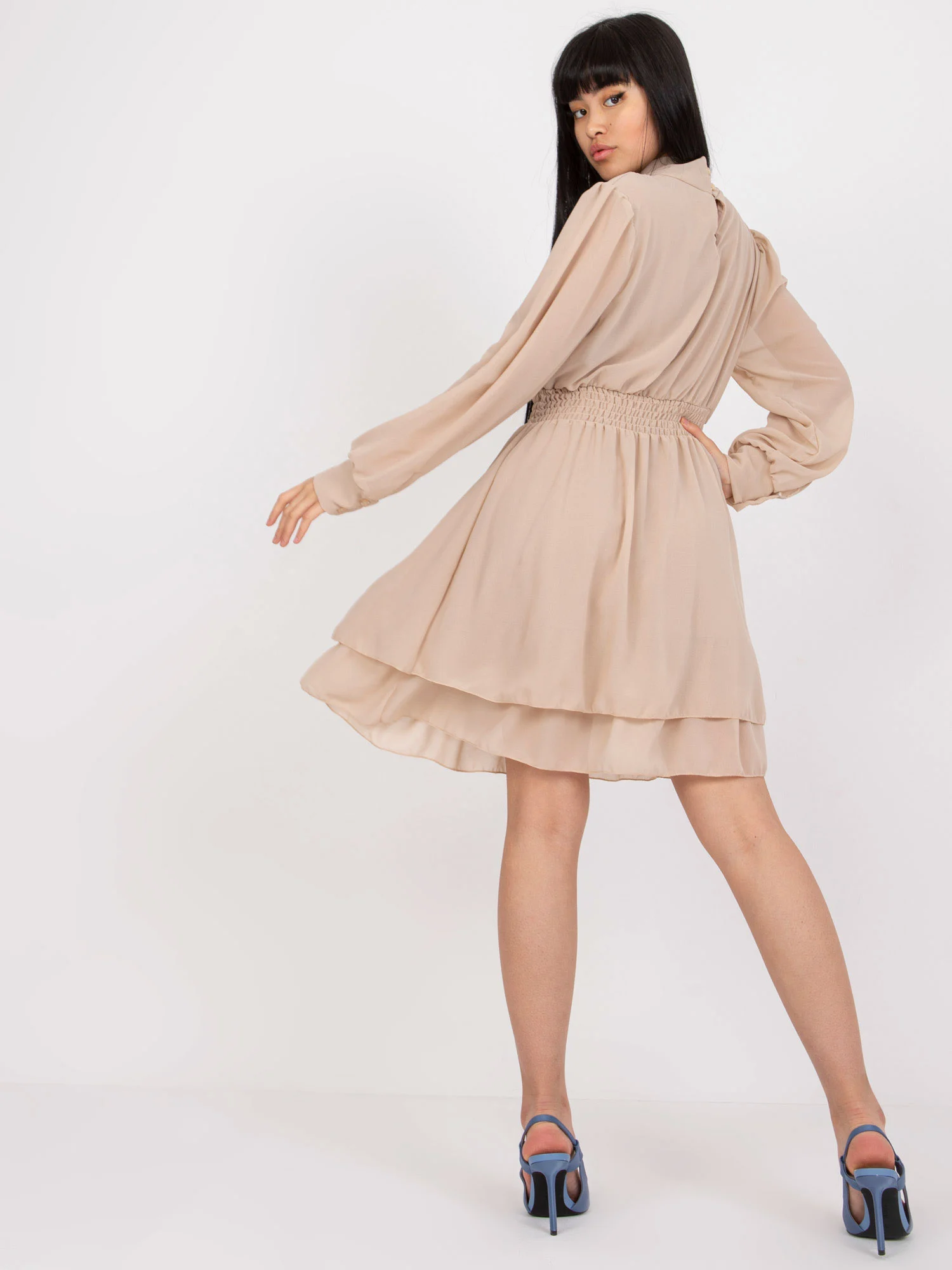 Rochie Dama Maxi, Lejera, Och Bella, Bej de Ocazie Nunta - Image 4