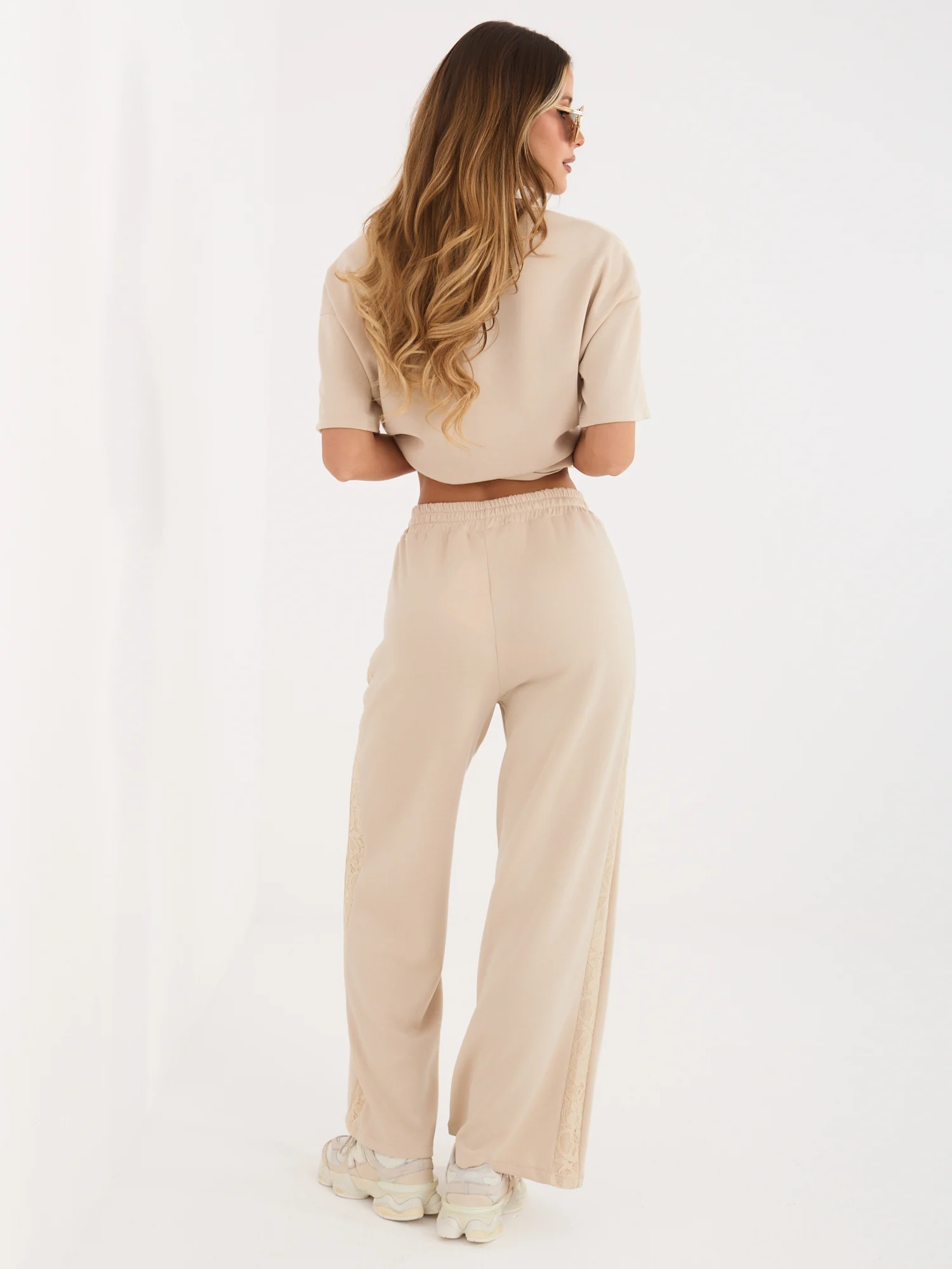 Pantaloni Dama Lunga, Larga, Maya, Bej Eleganta Office - imagine 2