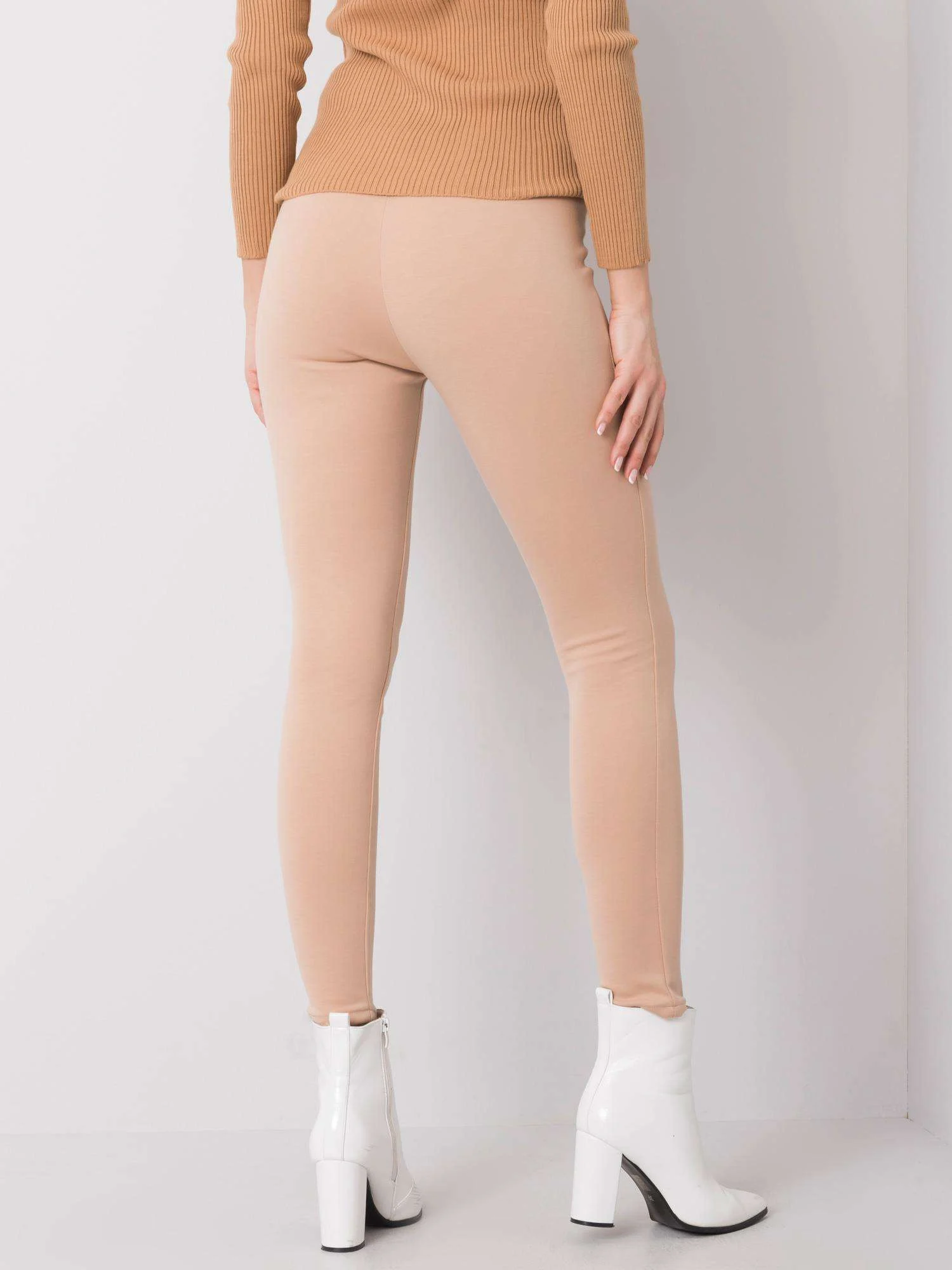 Pantaloni Dama Lunga, Conica, RUE PARIS, Bej Eleganta Office - imagine 5