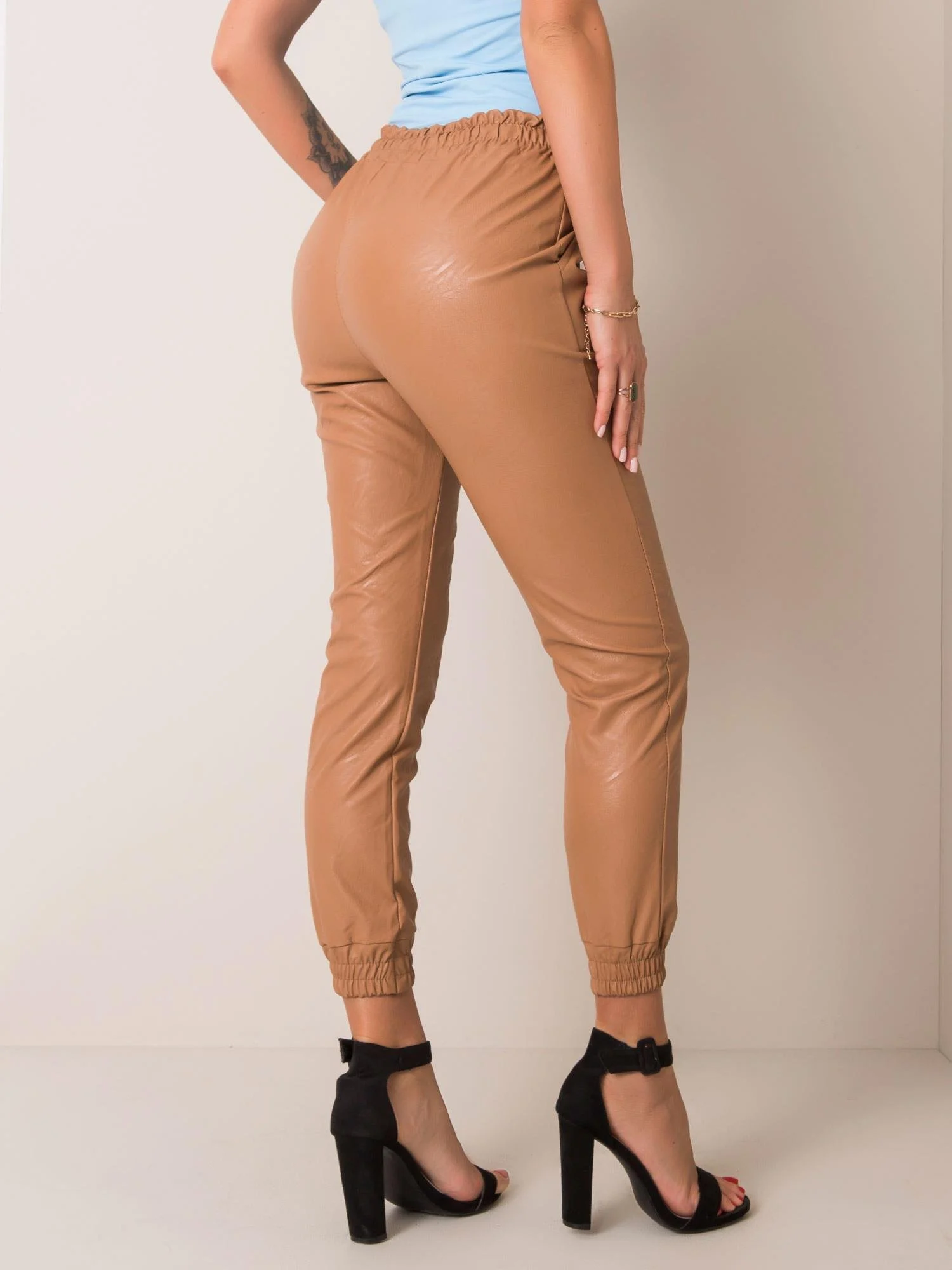 Pantaloni Dama Lunga, Mansete elastice, ITALY MODA, Maro Casual Marimi Mari - imagine 4