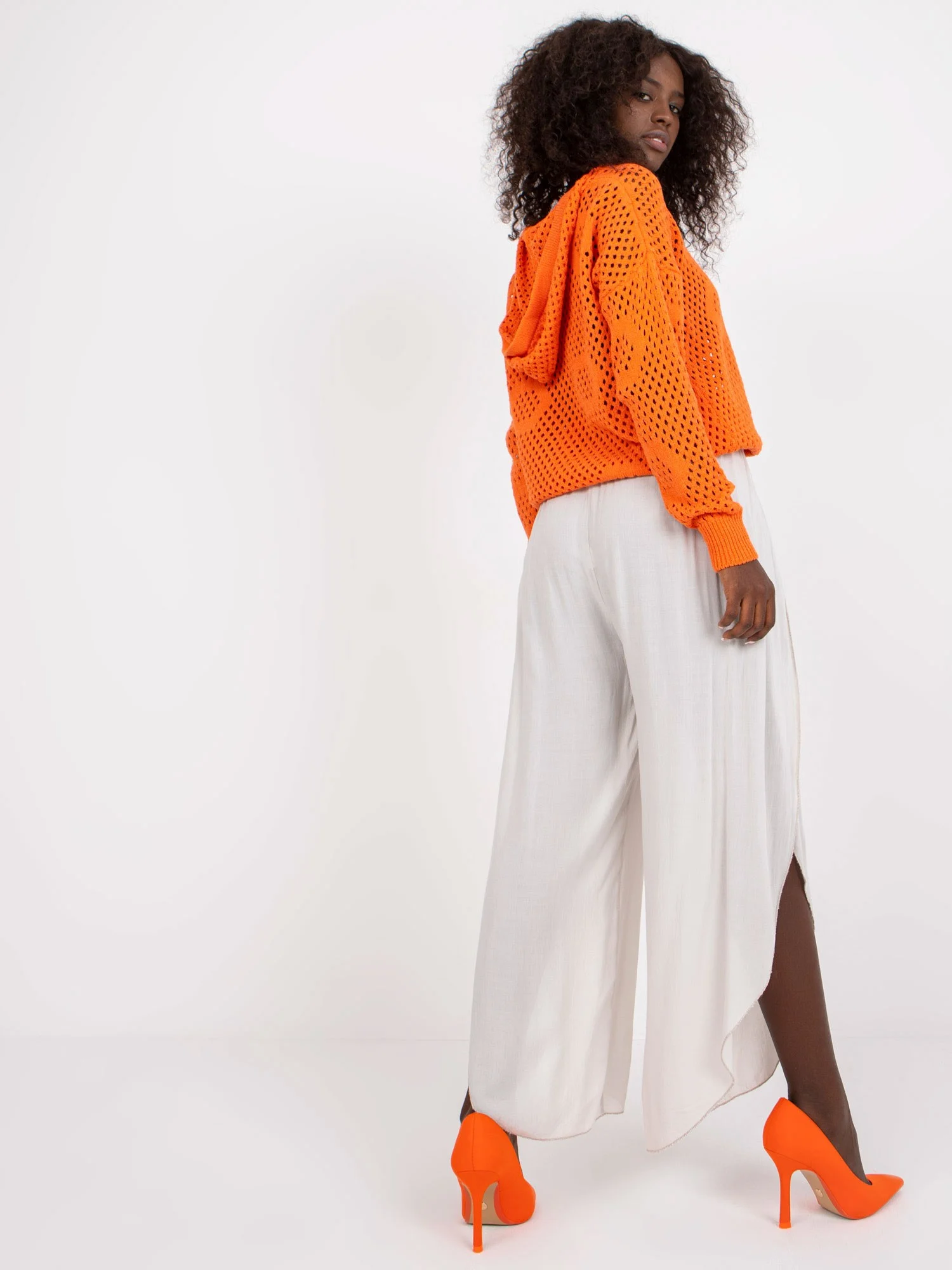 Pantaloni Dama Lejera, Guler inalt, Och Bella, Bej - imagine 6