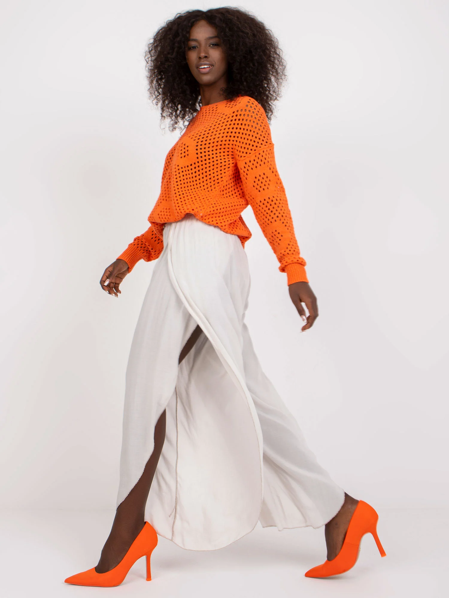 Pantaloni Dama Lejera, Guler inalt, Och Bella, Bej - imagine 5