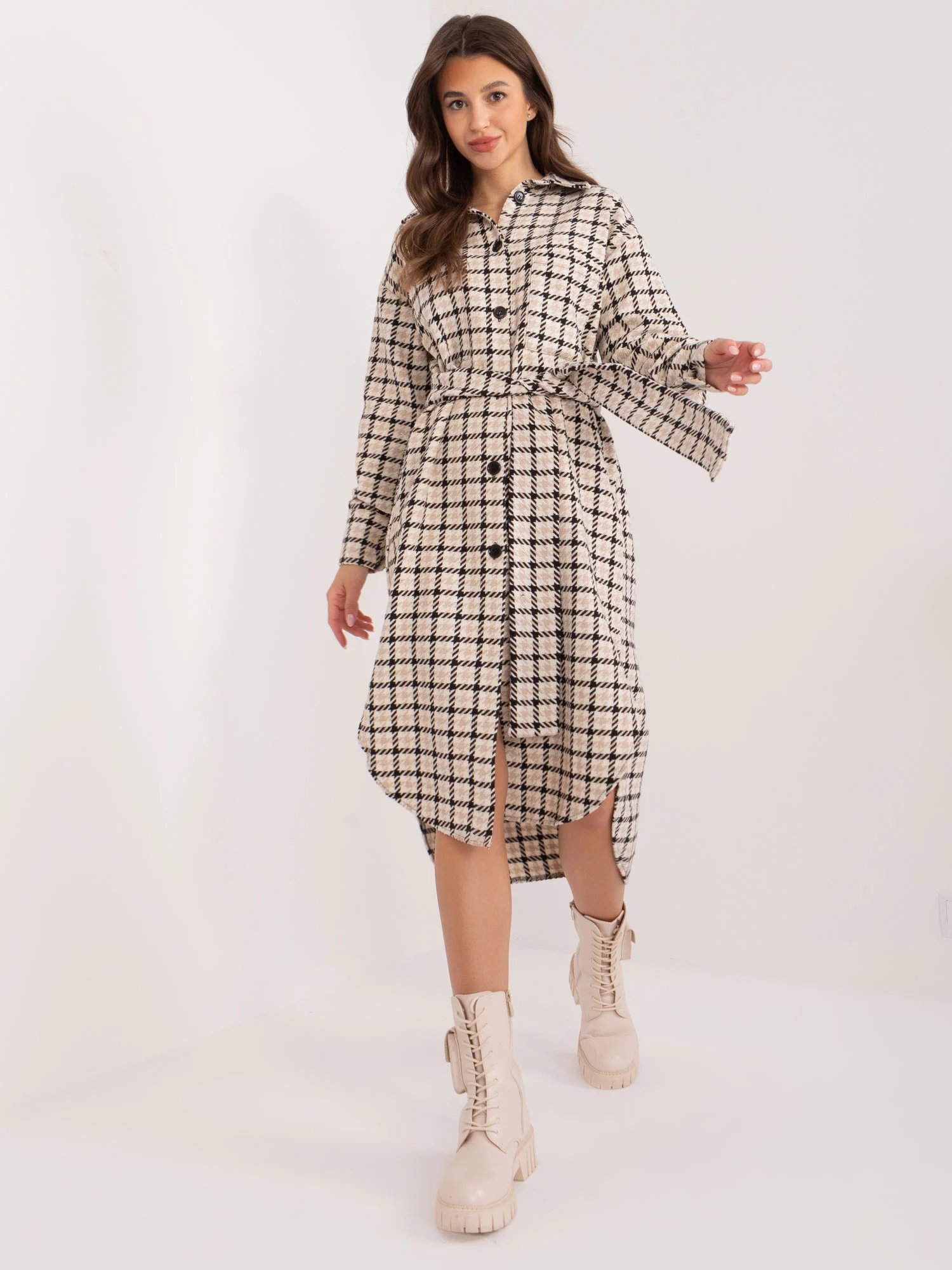 Rochie Dama Maxi, Carouri, LAKERTA, Bej Eleganta Office - Image 2