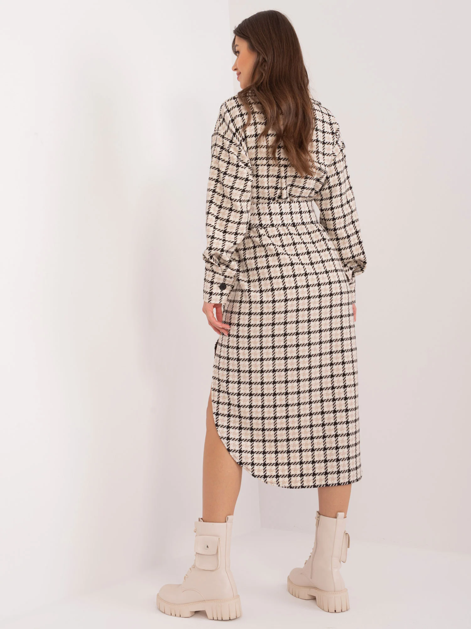 Rochie Dama Maxi, Carouri, LAKERTA, Bej Eleganta Office - Image 3