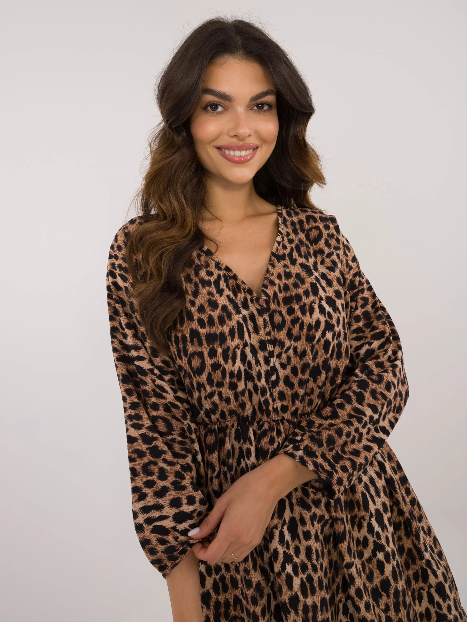 Rochie Dama Maxi, Animal print, ITALY MODA, Bej - Image 5
