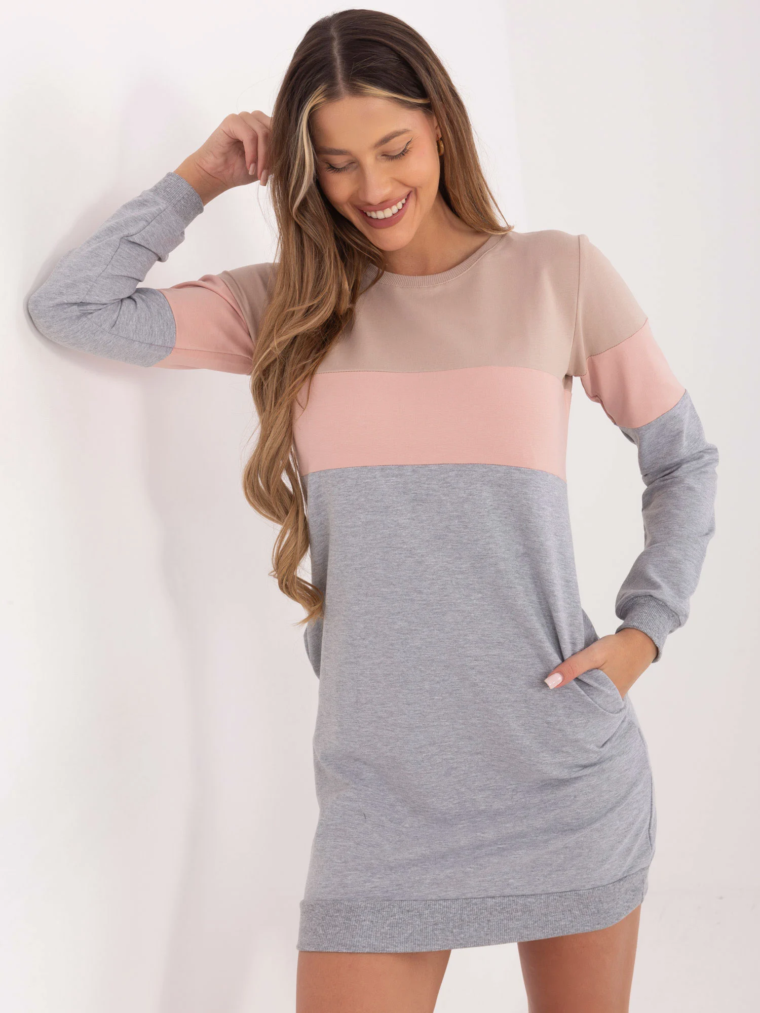 Rochie Dama Maxi, Rochie dreapta, RUE PARIS, Bej Casual - Image 5