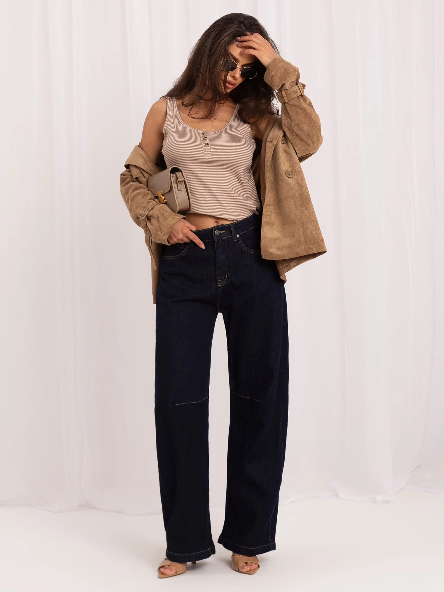 Top Dama Dungi, Decolteu rotund, Urban Surface, Bej Casual - imagine 2