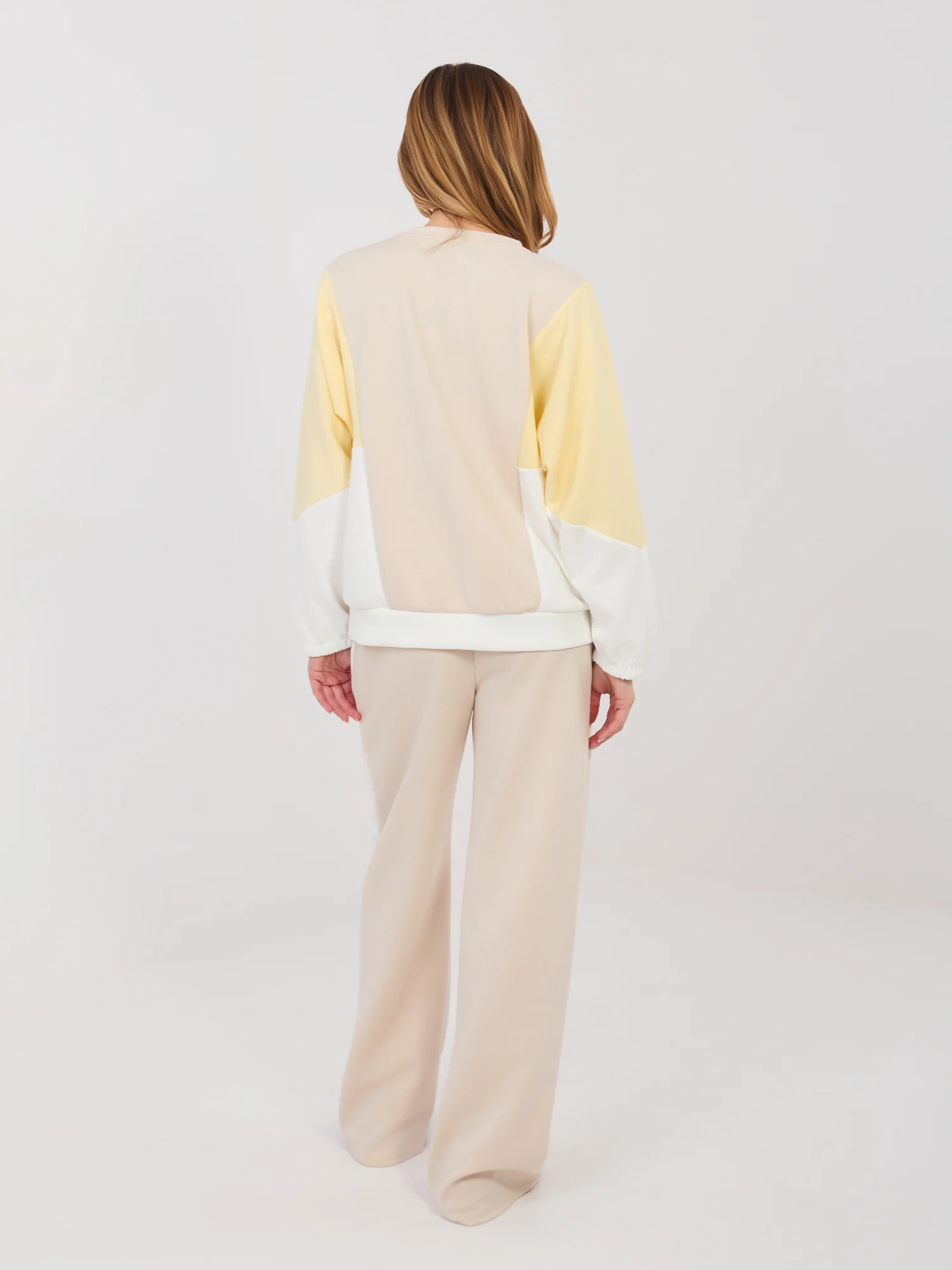 Compleu Dama Maneca lunga, Paiete, RUE PARIS, Bej Casual - imagine 6