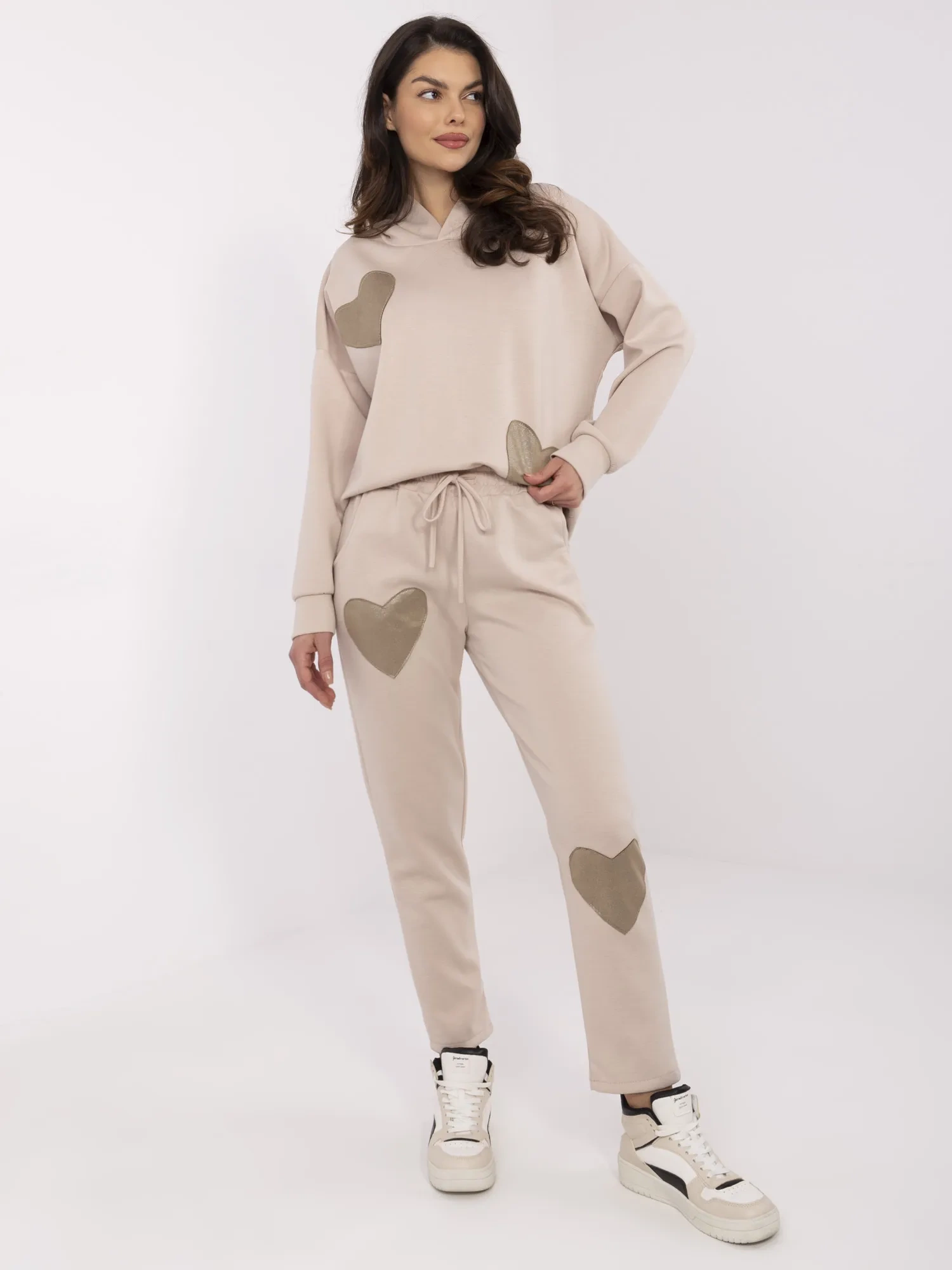 Compleu Dama Maneca lunga, Dreapta, ITALY MODA, Bej Casual - imagine 4