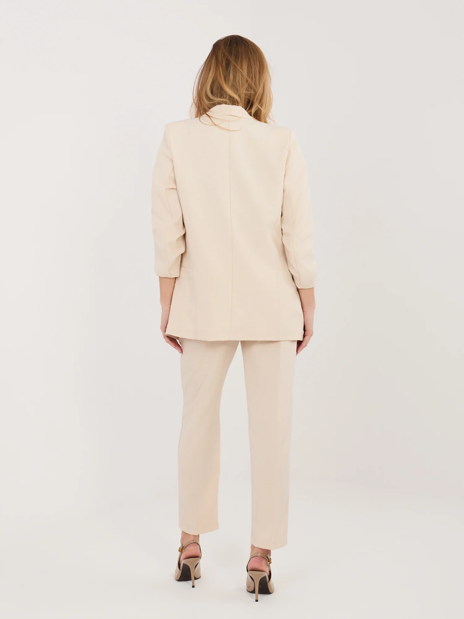 Compleu Dama Maneca lunga, Elegant, RUE PARIS, Bej de Petrecere - imagine 2