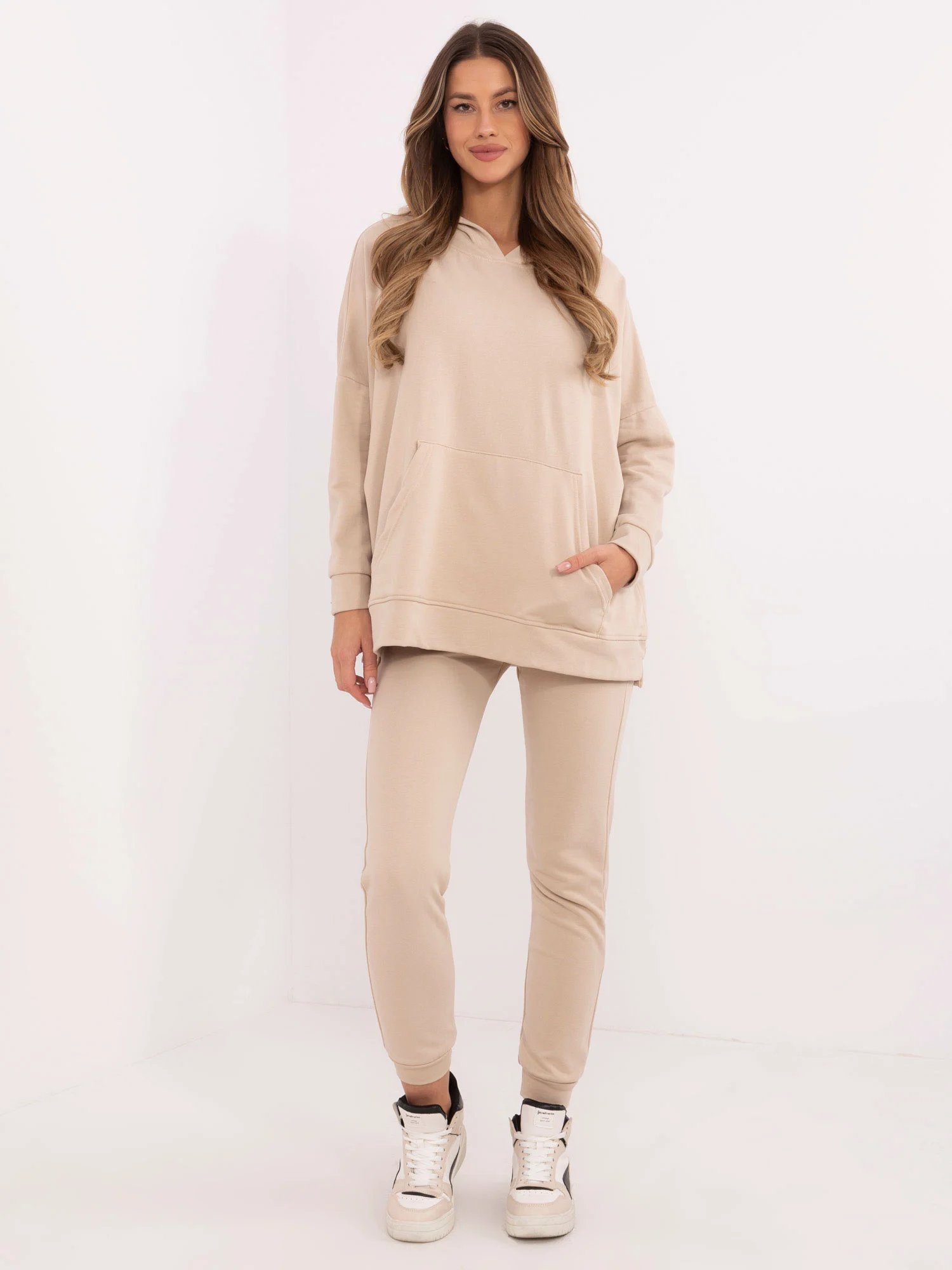 Compleu Dama Maneca lunga, Mansete elastice, My Red Lips, Bej Casual - imagine 2