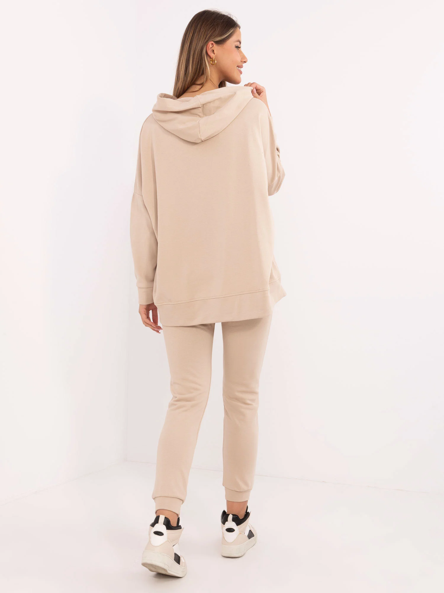 Compleu Dama Maneca lunga, Mansete elastice, My Red Lips, Bej Casual - imagine 3