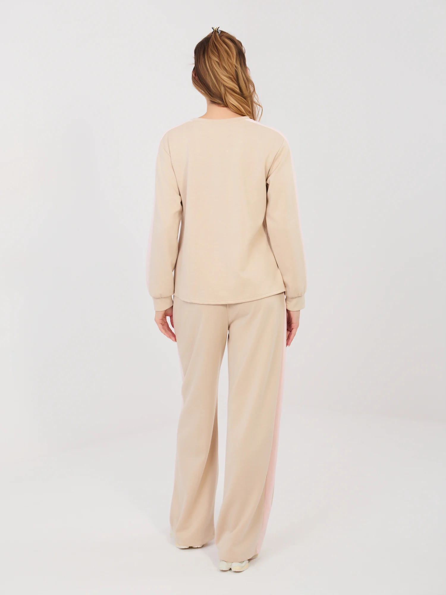Compleu Dama Maneca lunga, Imprimat, RUE PARIS, Bej Casual - imagine 5