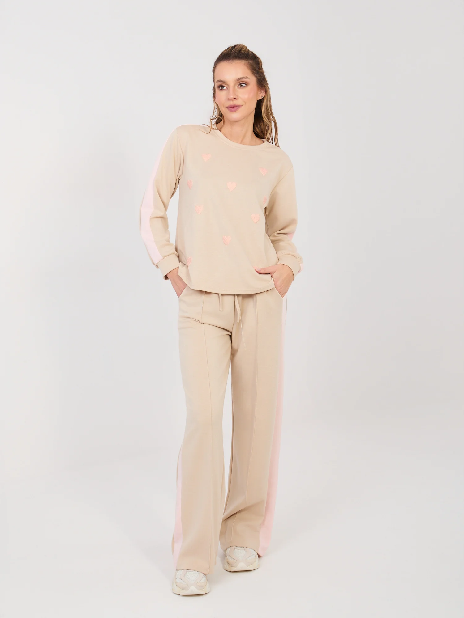 Compleu Dama Maneca lunga, Imprimat, RUE PARIS, Bej Casual - imagine 6