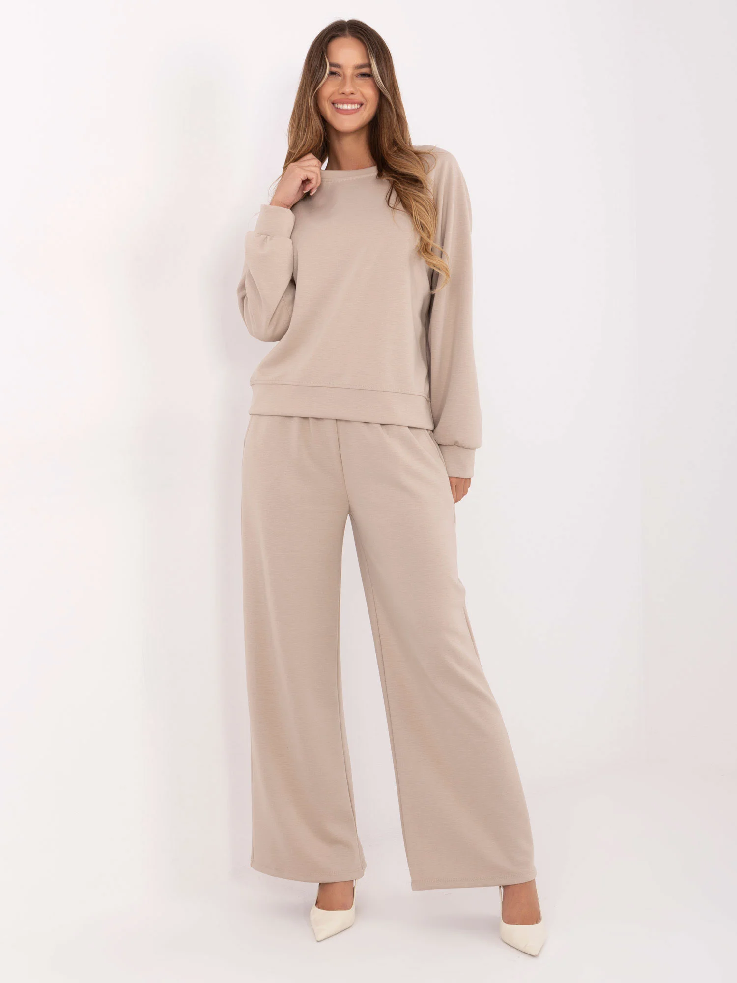 Compleu Dama Lunga, Larga, Maya, Bej Casual - imagine 4