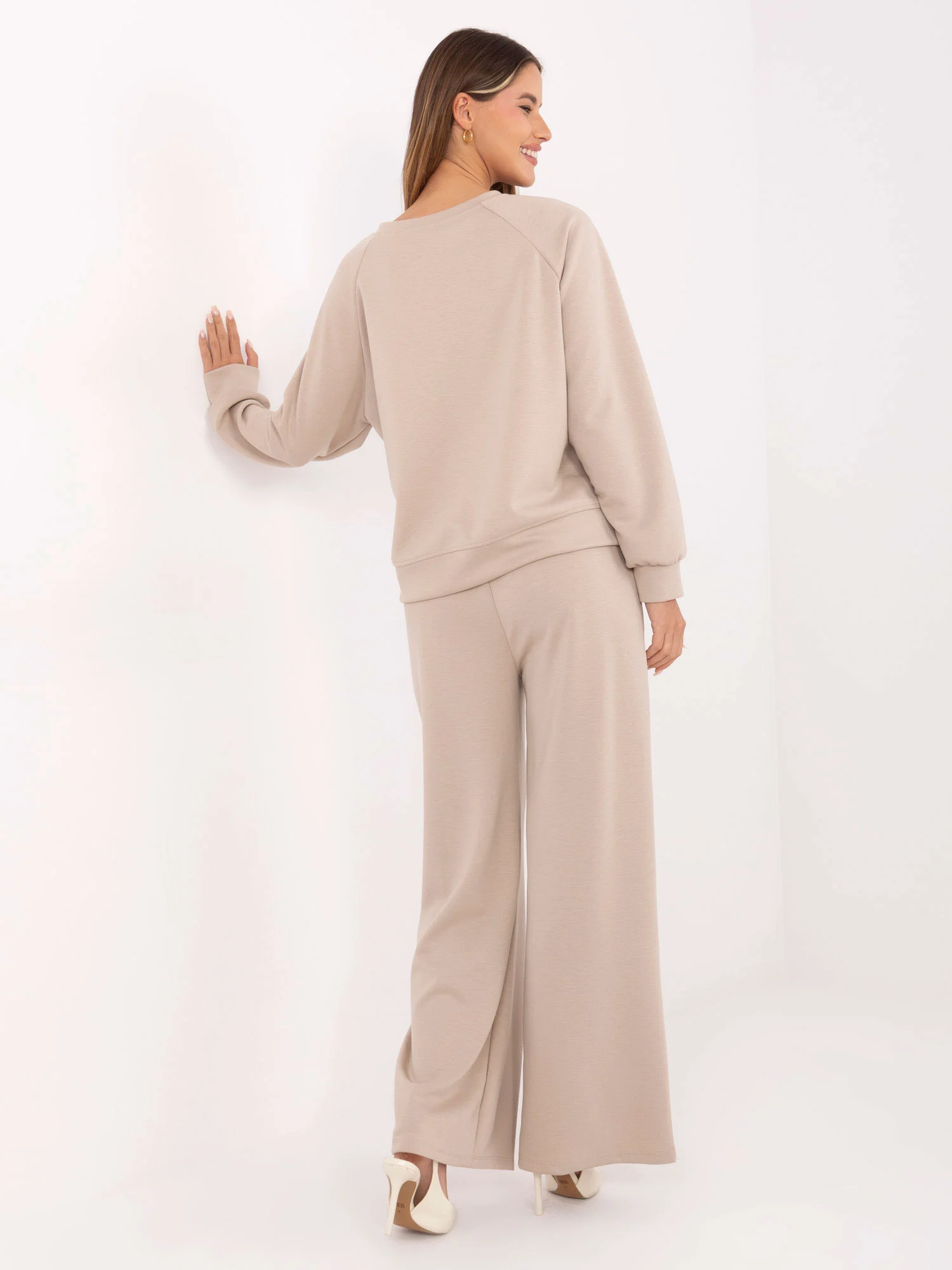 Compleu Dama Lunga, Larga, Maya, Bej Casual - imagine 5