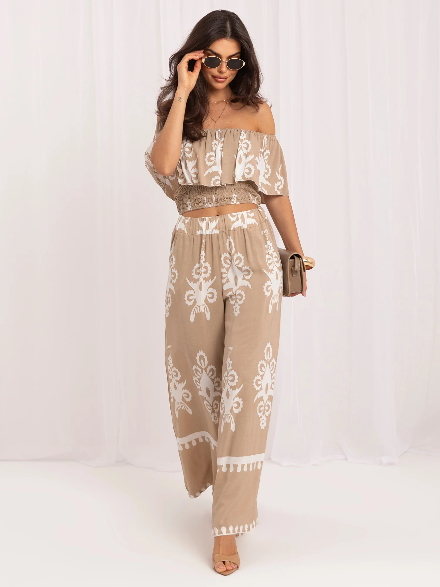 Compleu Dama Fara maneci, Boho, ITALY MODA, Bej - Image 4