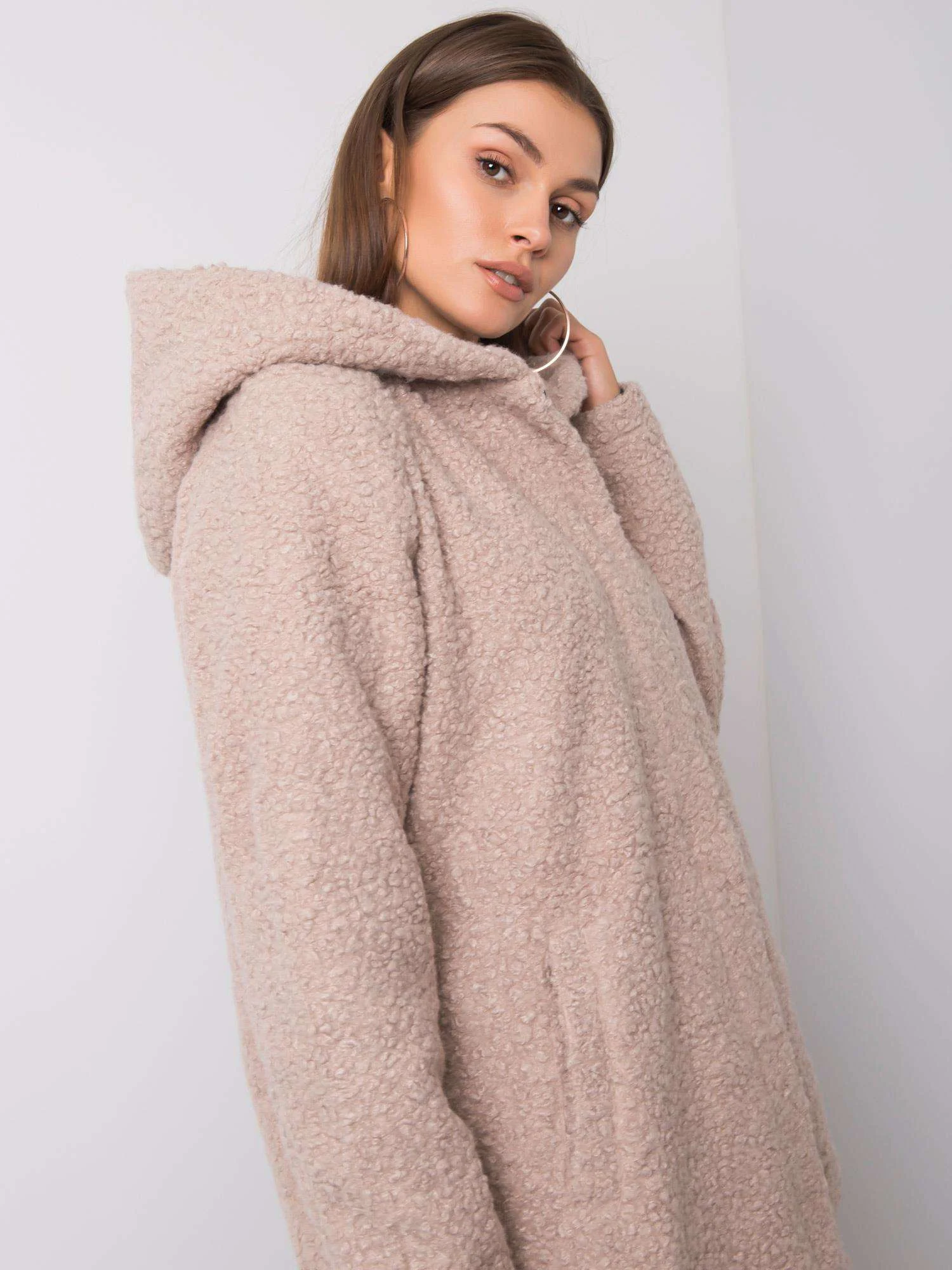 Palton Dama Maneca lunga, Maneca lunga, EIGHT 2 NINE, Bej Casual - imagine 3