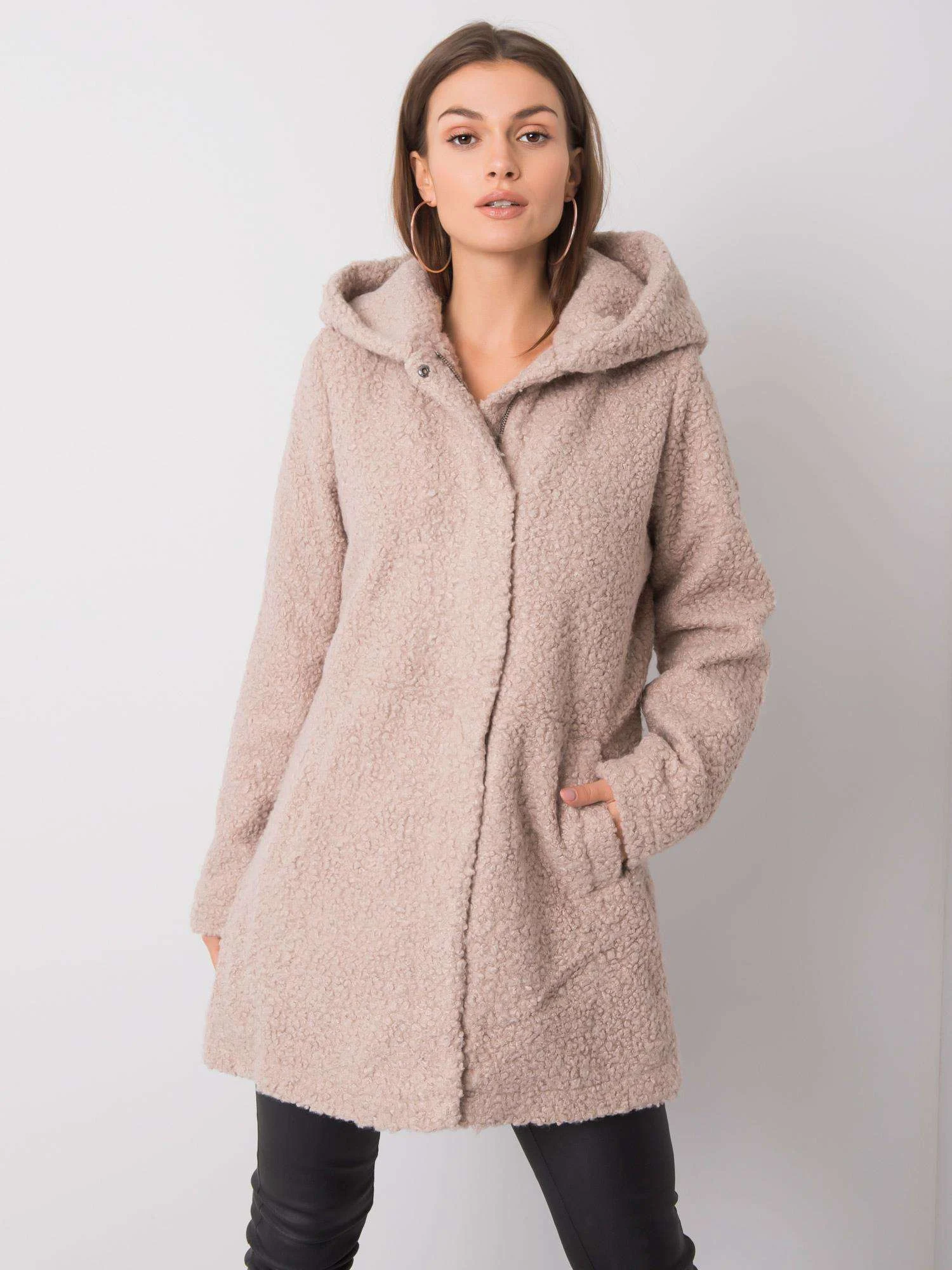Palton Dama Maneca lunga, Maneca lunga, EIGHT 2 NINE, Bej Casual - imagine 5