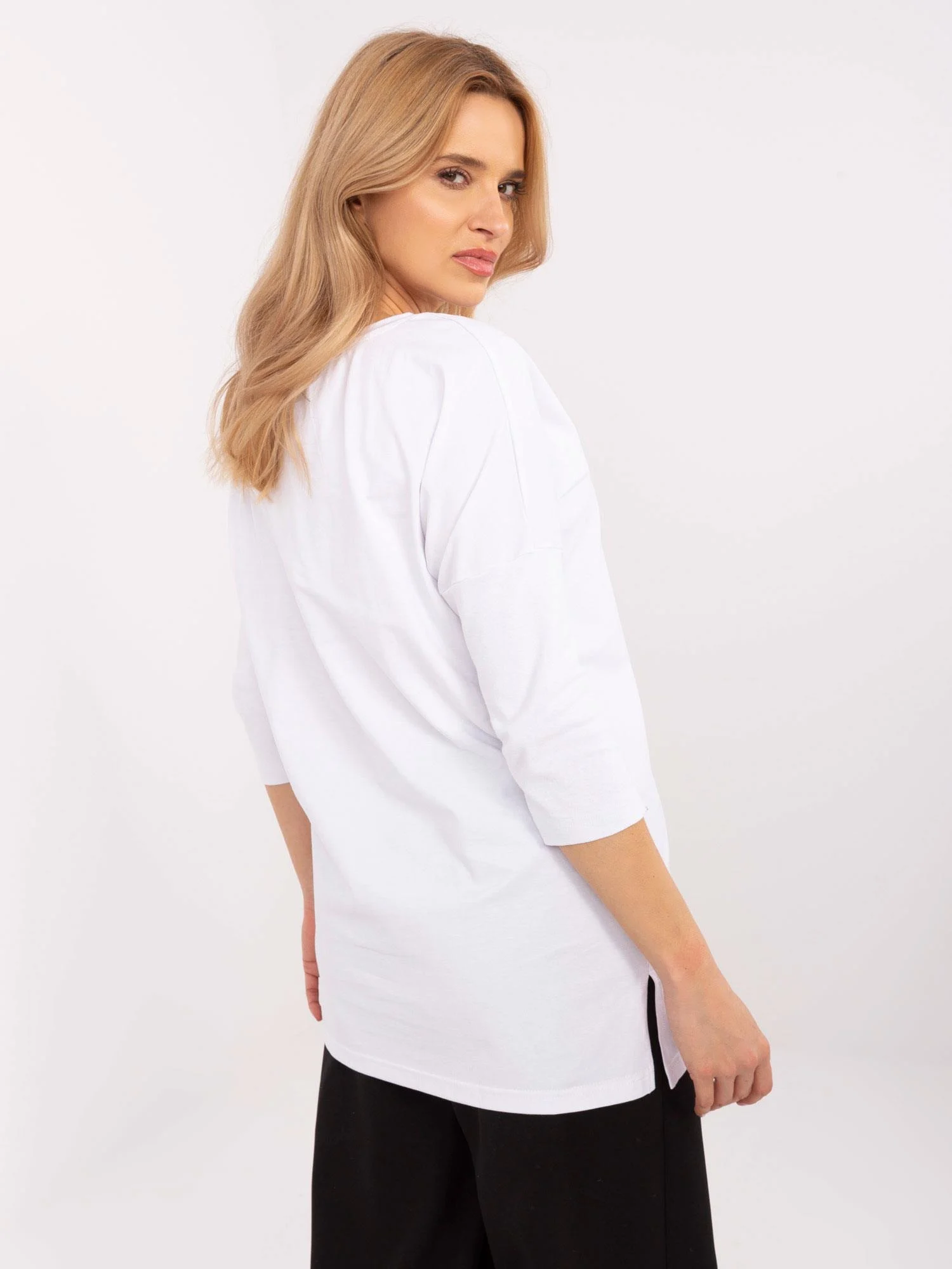Bluza Dama Maneca 3/4, Animal print, Calimera, Alb - imagine 4