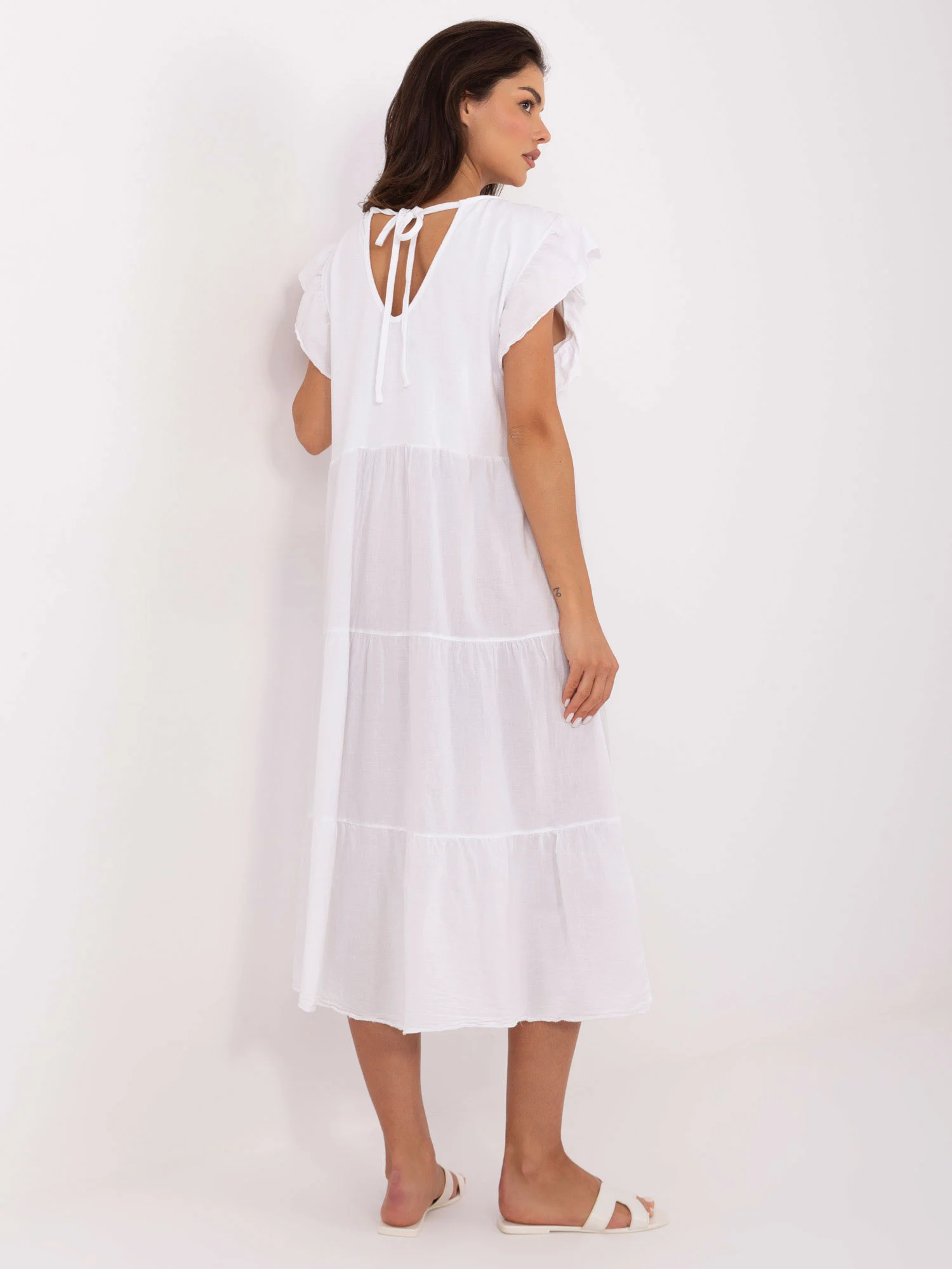Rochie Dama Midi, Oversize, Och Bella, Alb - Image 2