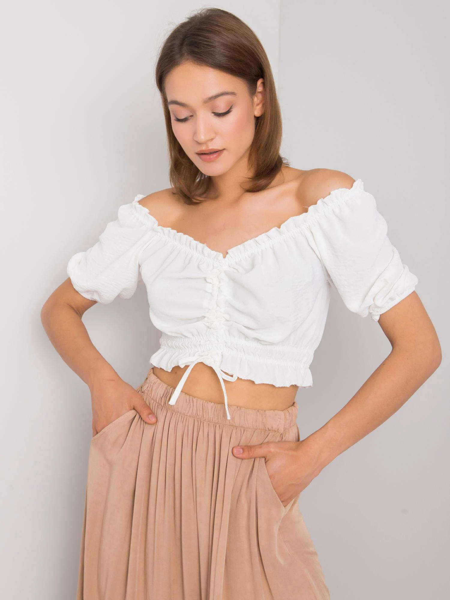 Bluza Dama Mini, Boho, RUE PARIS, Alb Casual - imagine 5