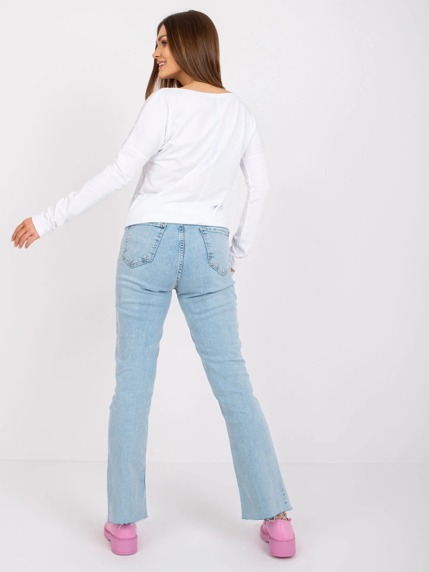 Bluza Dama Maneca lunga, Decolteu barcuta, BASIC FEEL GOOD, Alb Eleganta Office - imagine 3