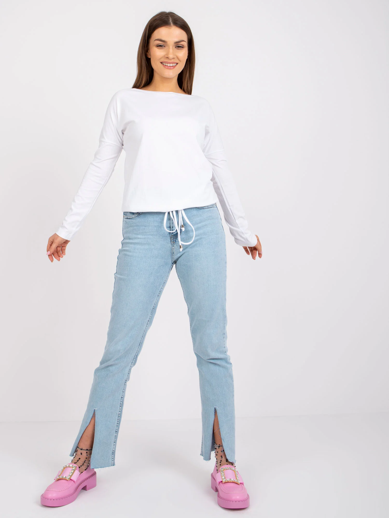 Bluza Dama Maneca lunga, Decolteu barcuta, BASIC FEEL GOOD, Alb Eleganta Office - imagine 7