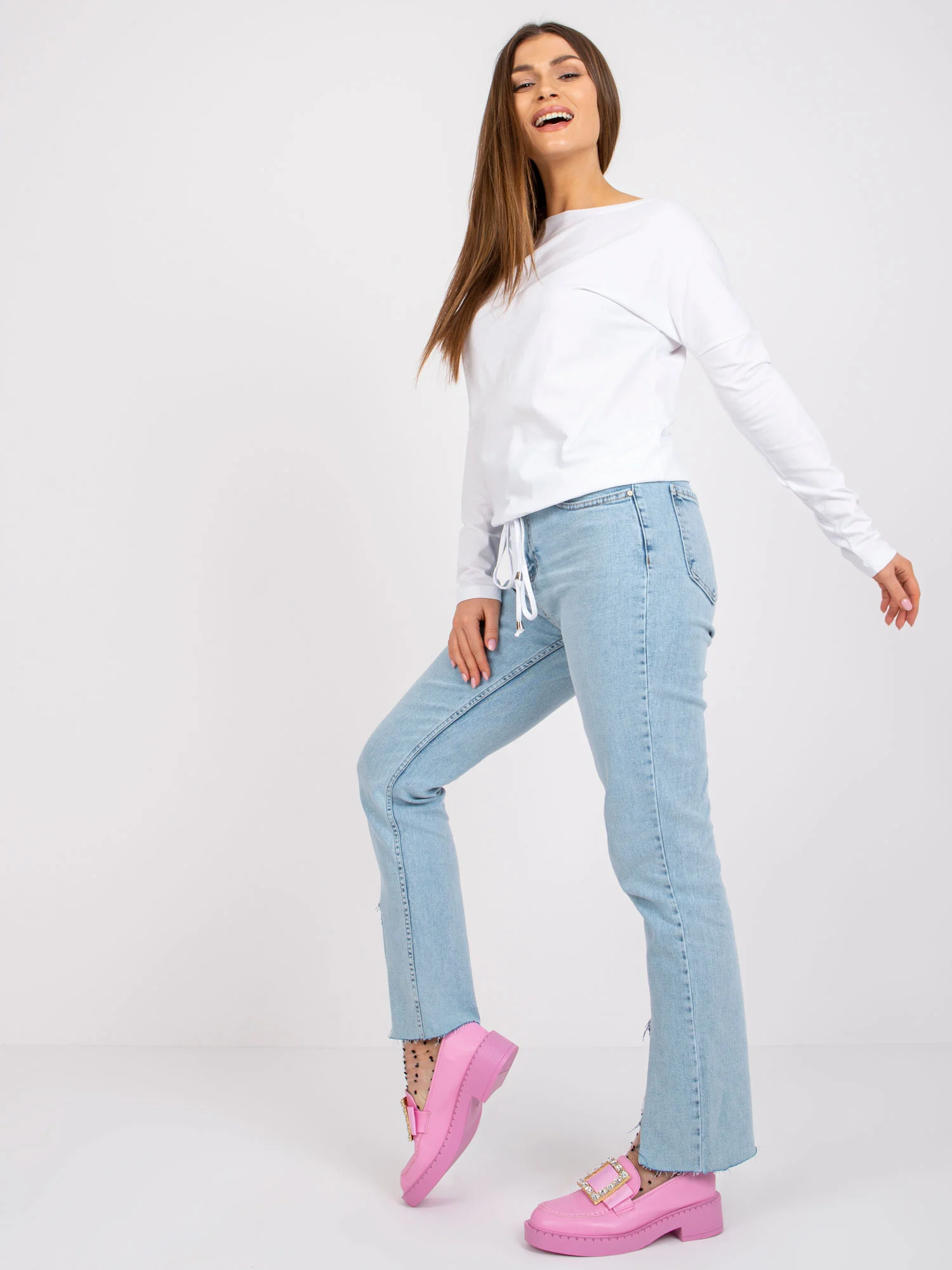 Bluza Dama Maneca lunga, Decolteu barcuta, BASIC FEEL GOOD, Alb Eleganta Office - imagine 4