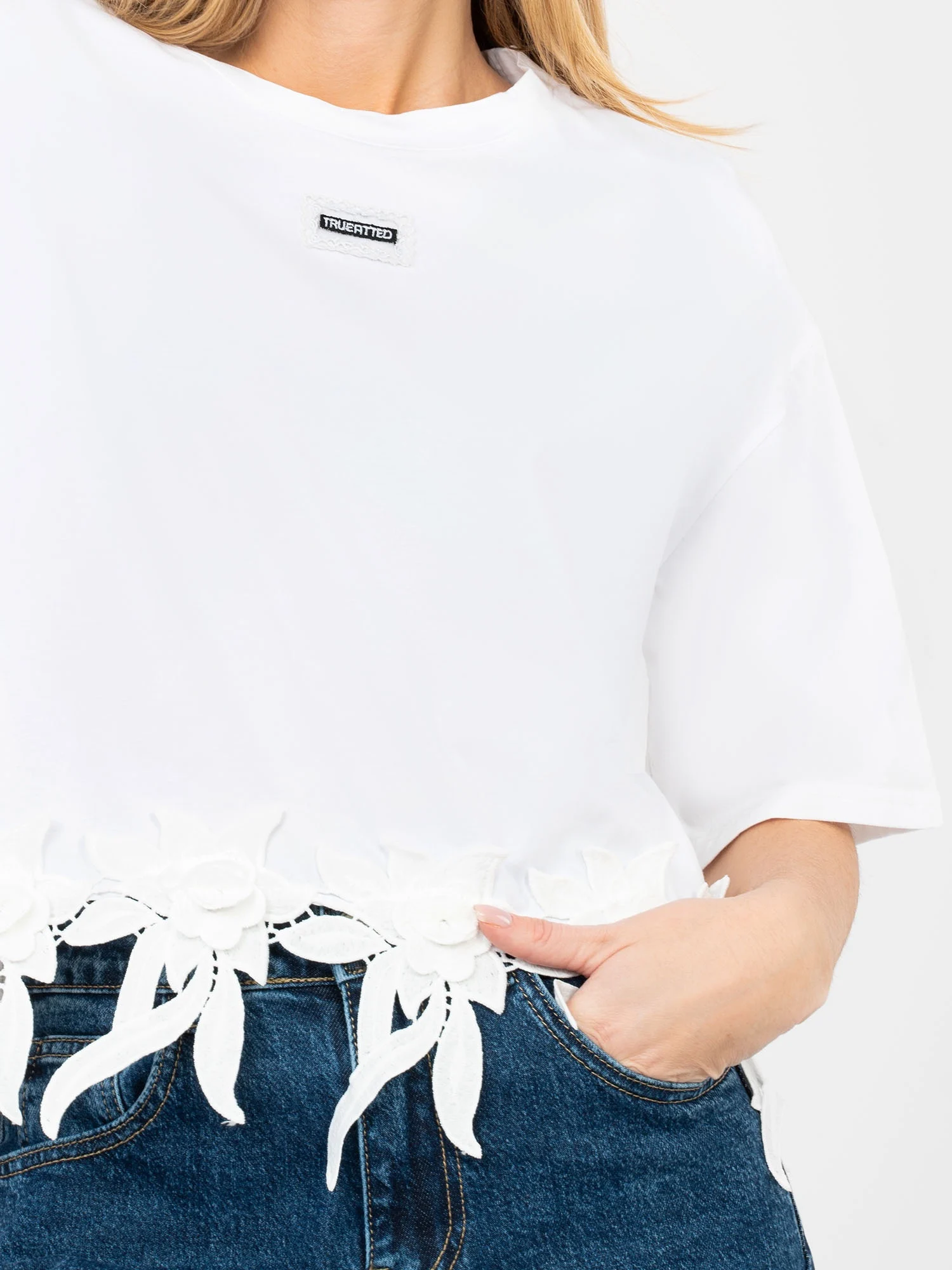 Bluza Dama Mini, Dantela, NEW PUNTO, Alb Casual - imagine 3