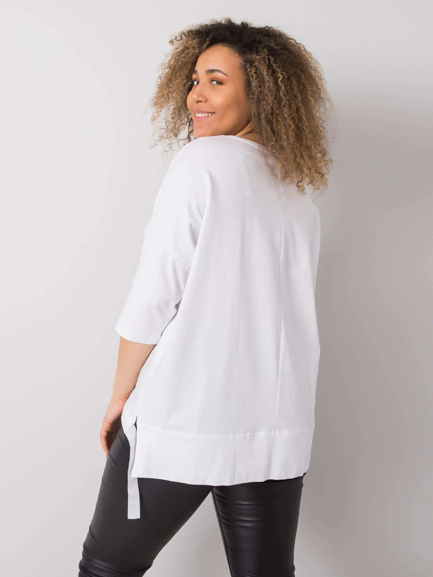 Bluza Dama Maneca 3/4, Animal print, RELEVANCE, Alb Casual - imagine 3