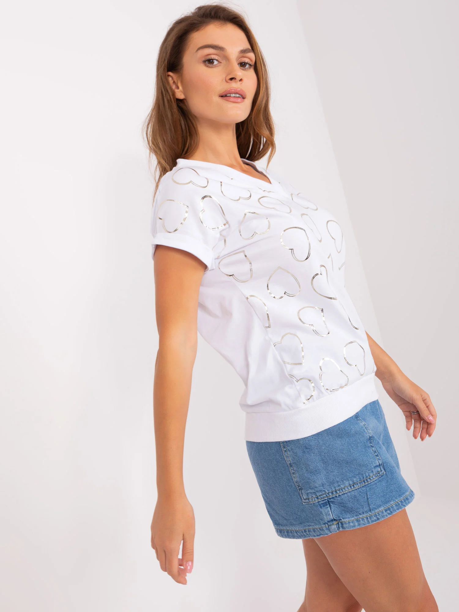 Bluza Dama Mini, Decolteu in V, RUE PARIS, Alb - imagine 5