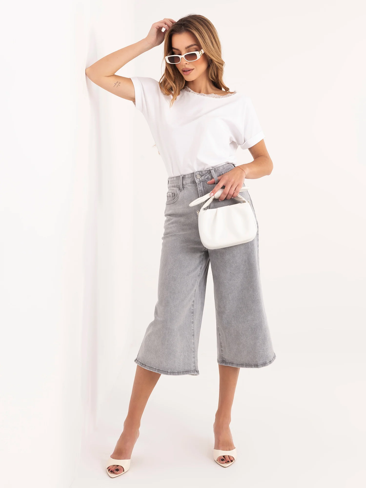 Bluza Dama Mini, Dantela, RUE PARIS, Alb Eleganta Office - imagine 2