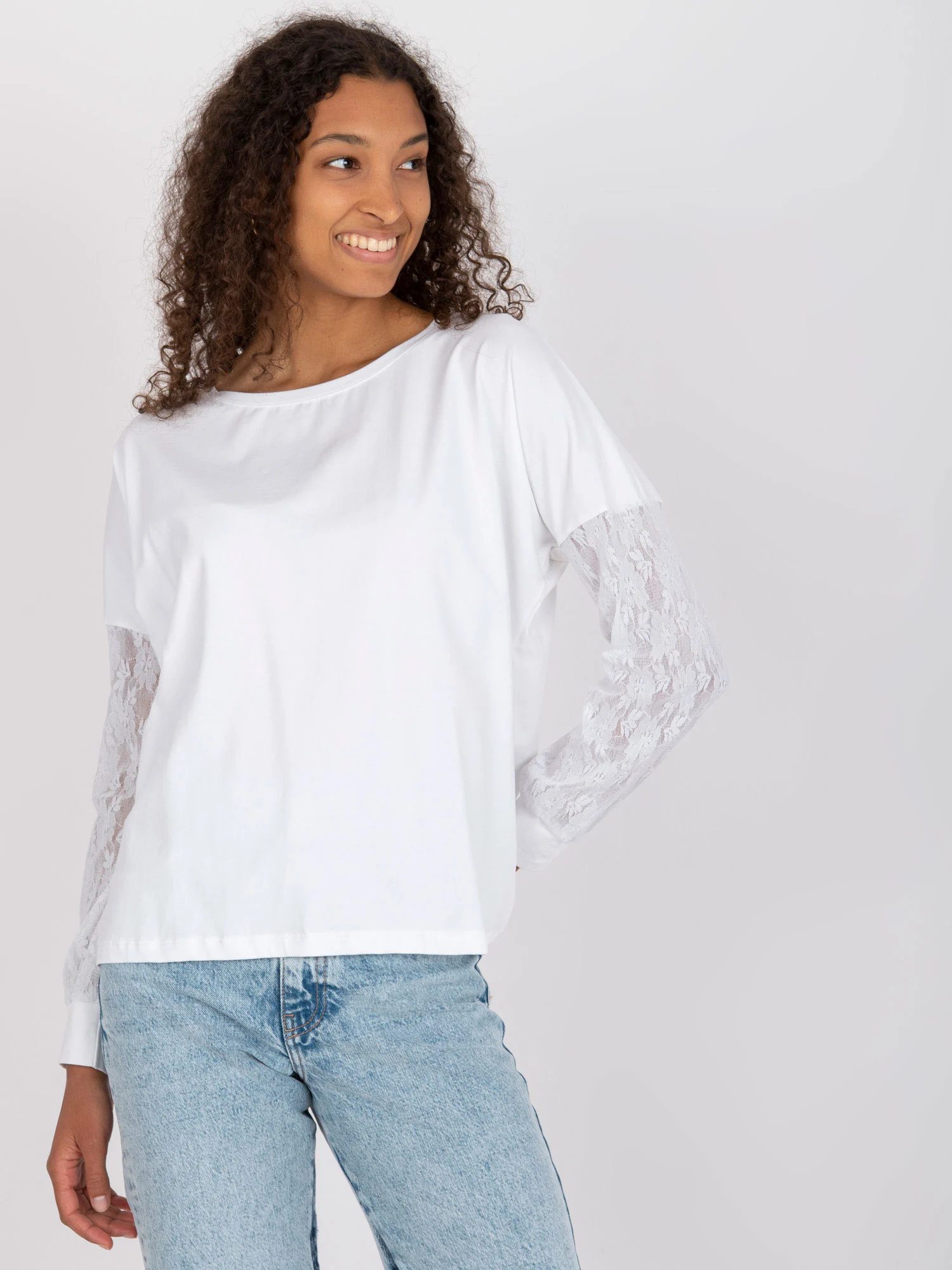 Bluza Dama Maneca lunga, Dantela, RUE PARIS, Alb Eleganta Office - imagine 7