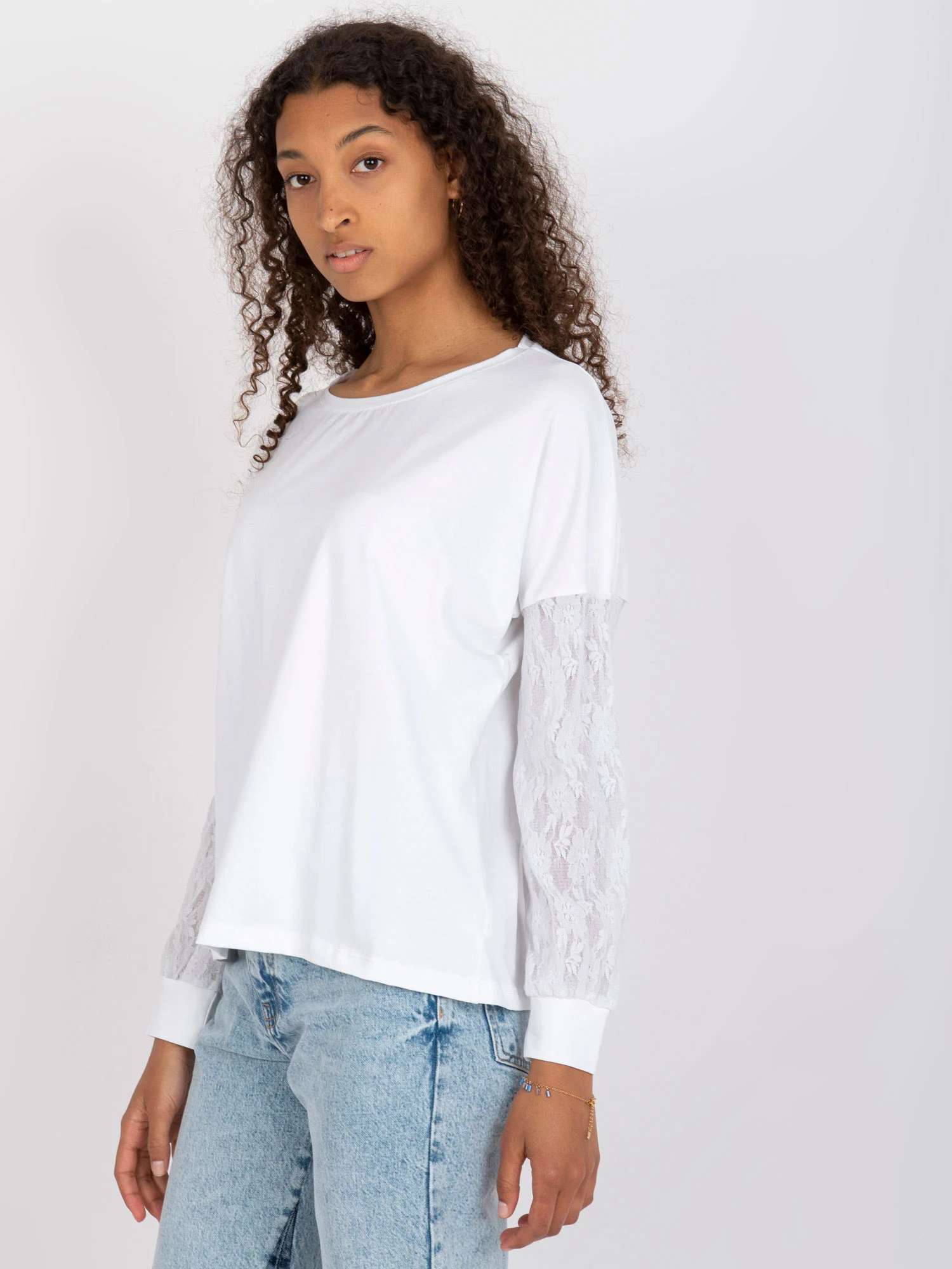 Bluza Dama Maneca lunga, Dantela, RUE PARIS, Alb Eleganta Office - imagine 4