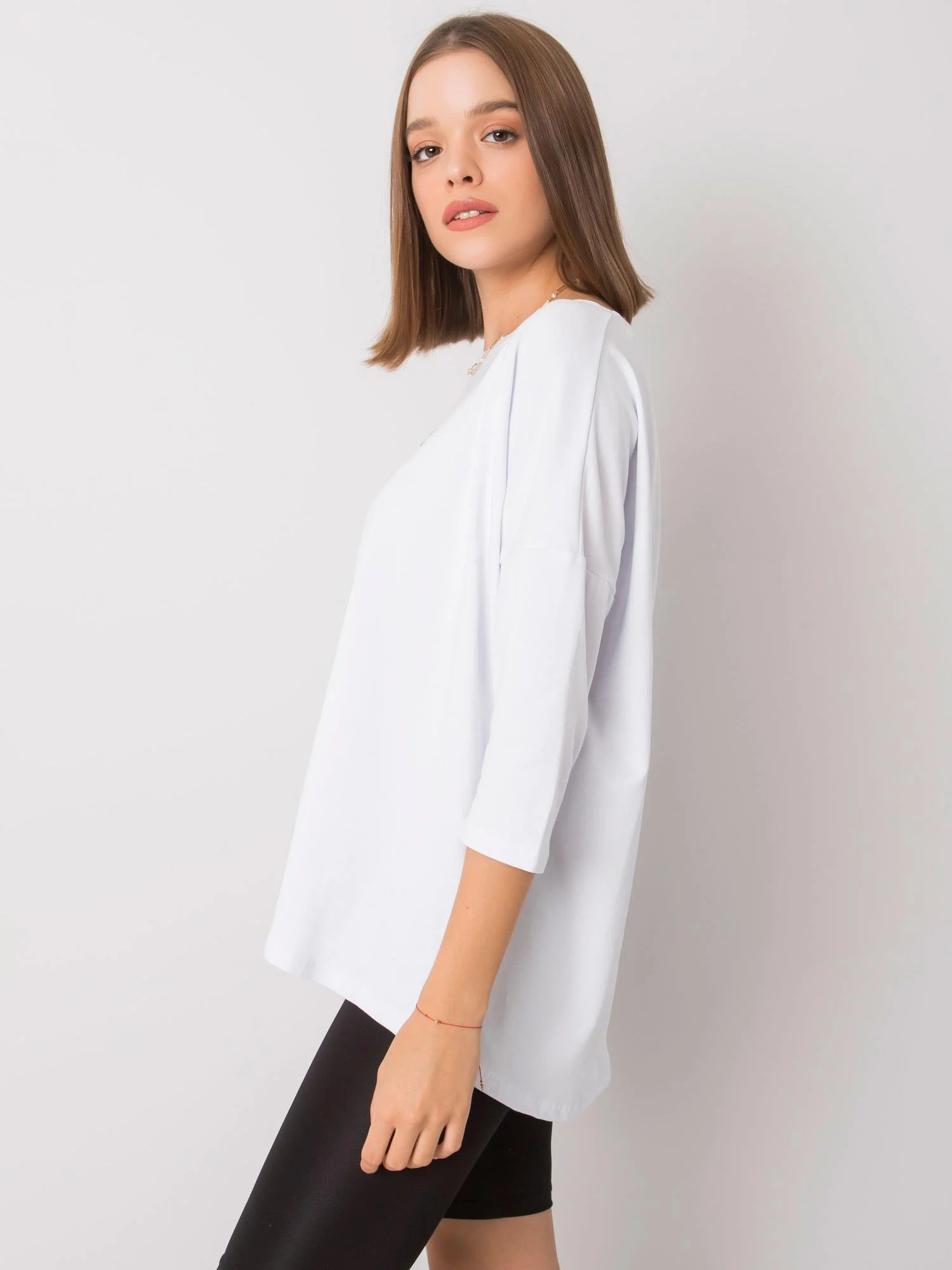 Bluza Dama Mini, Imprimat, ex moda, Alb Casual - imagine 5