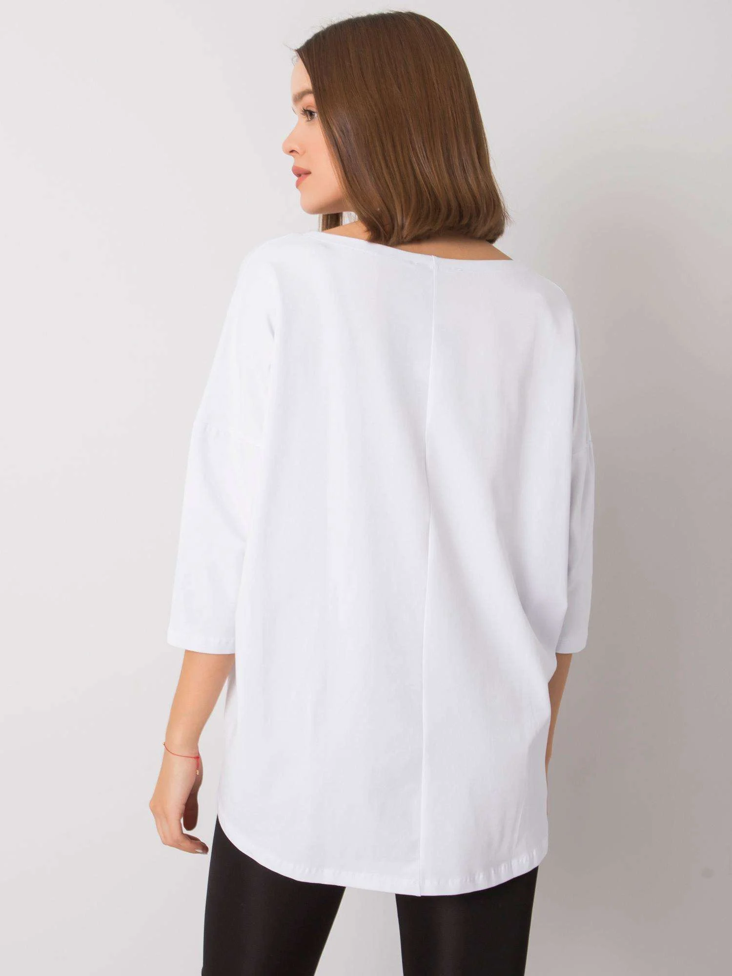 Bluza Dama Mini, Imprimat, ex moda, Alb Casual - imagine 4