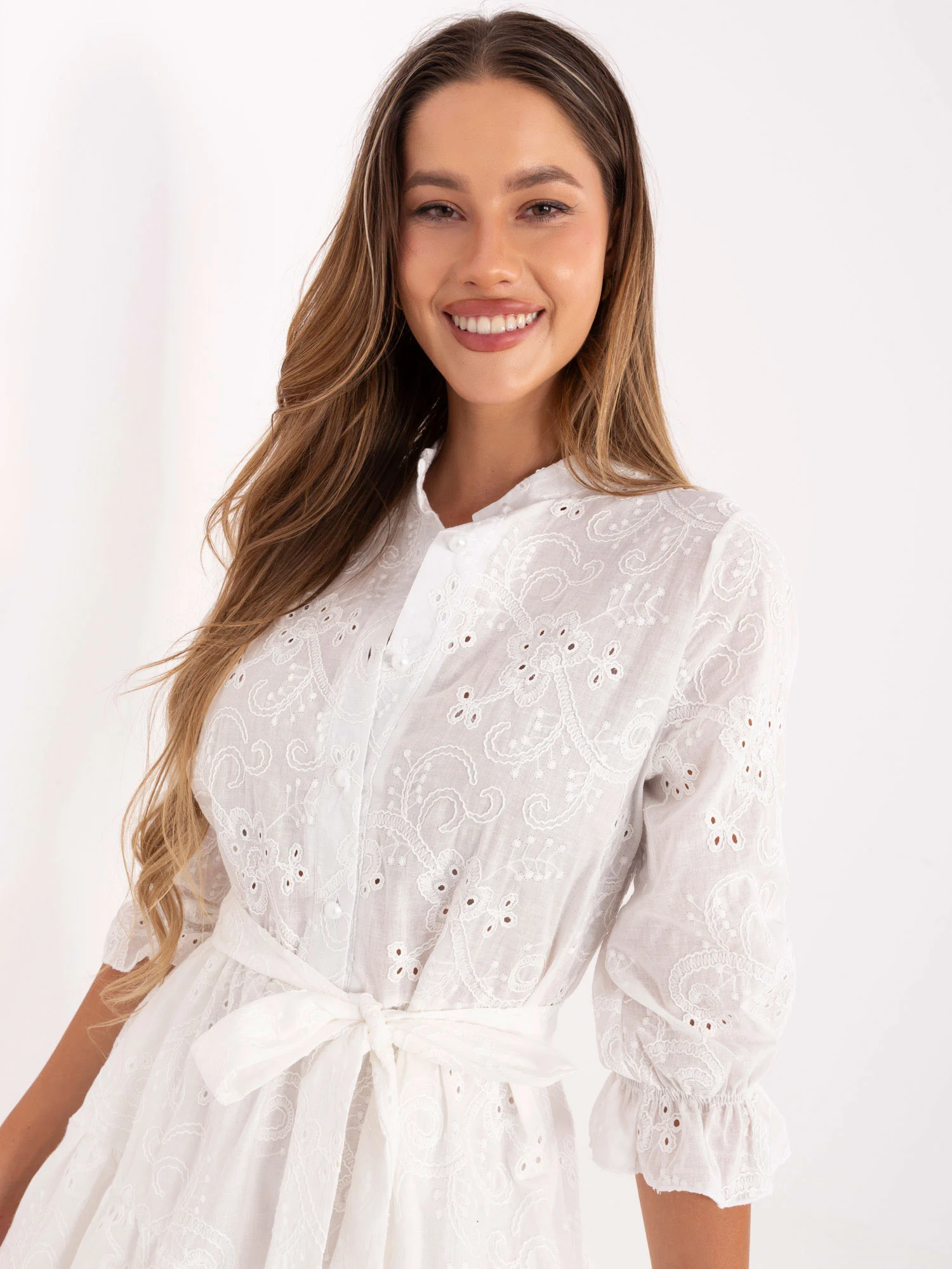 Rochie Dama Mini, Floral, LAKERTA, Alb de Vara - imagine 5