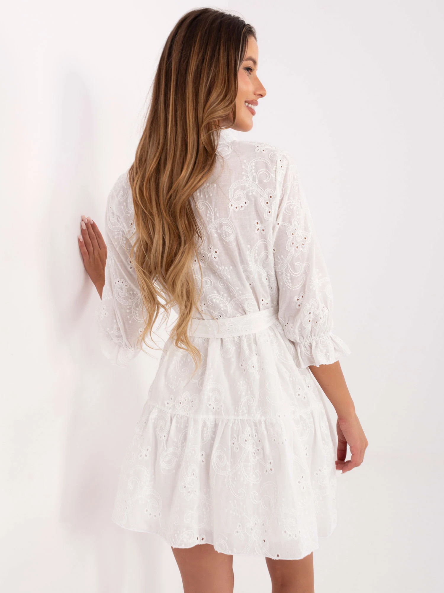 Rochie Dama Mini, Floral, LAKERTA, Alb de Vara - imagine 4