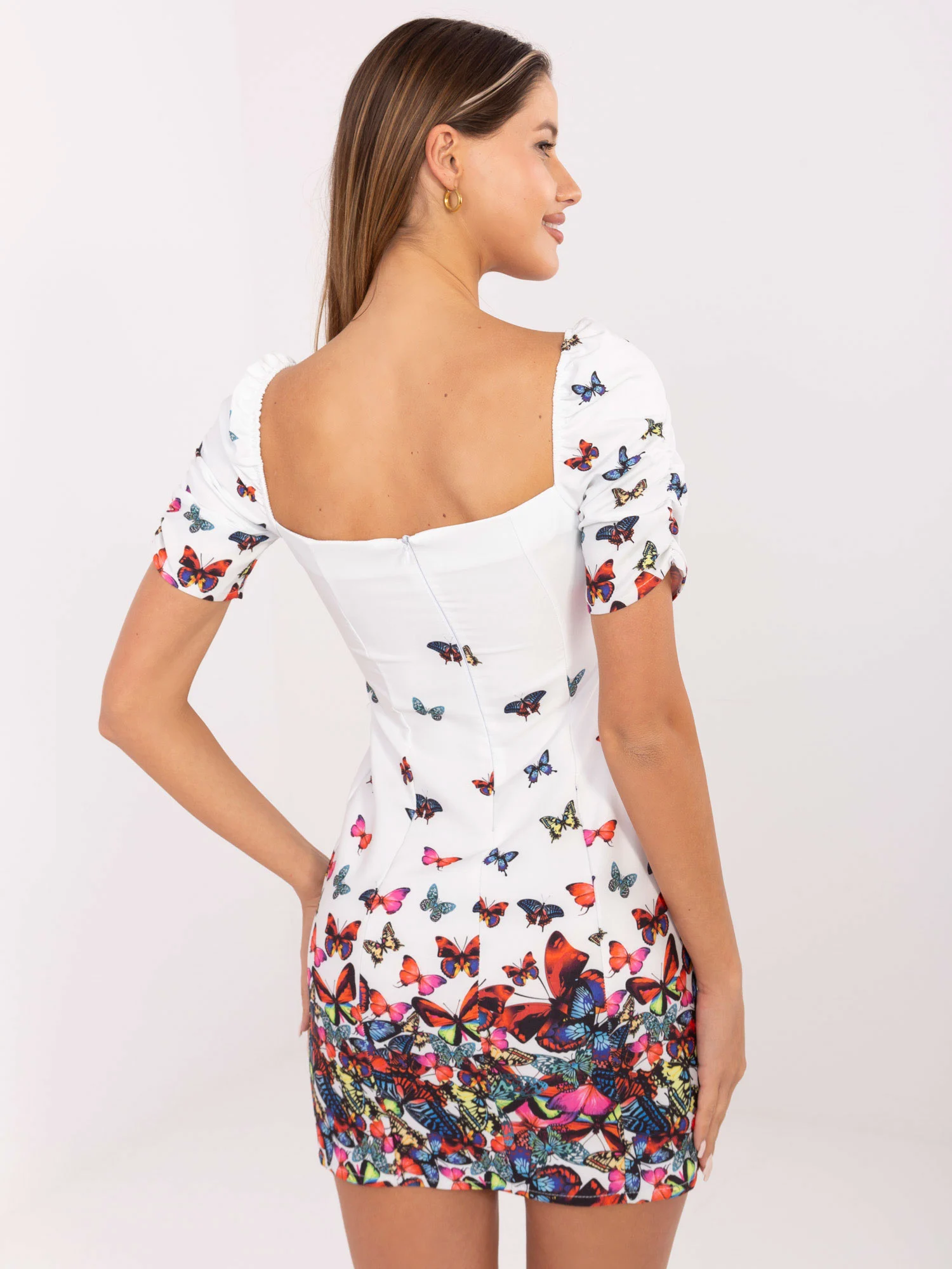 Rochie Dama Mini, Croiala dreapta, LAKERTA, Alb de Sarbatori - imagine 5