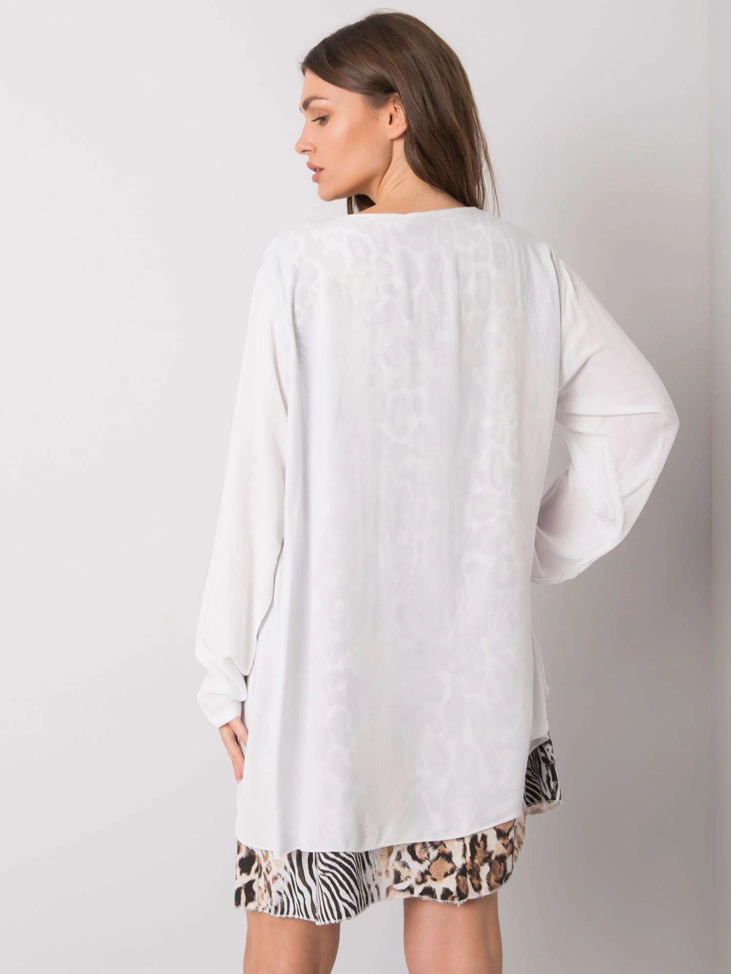 Rochie Dama Maxi, Animal print, ITALY MODA, Alb Casual - Image 5