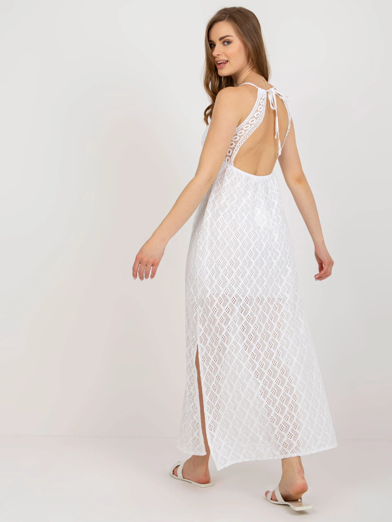 Rochie Dama Midi, Lejera, Och Bella, Alb de Vara - Image 5
