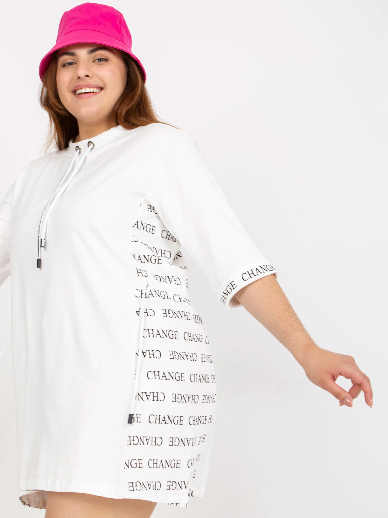 Rochie Dama Mini, Imprimat, RELEVANCE, Alb - imagine 2