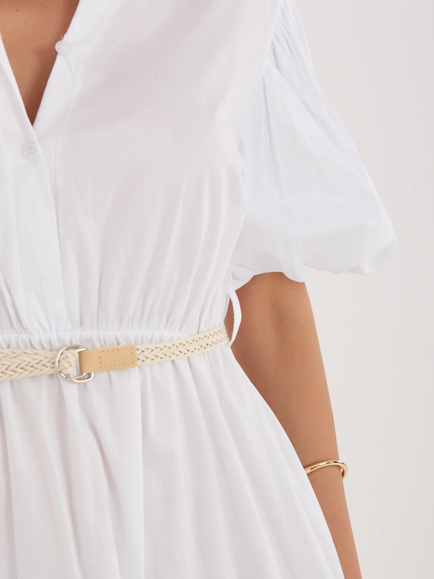 Rochie Dama Midi, Lejera, ITALY MODA, Alb Eleganta Office - imagine 5