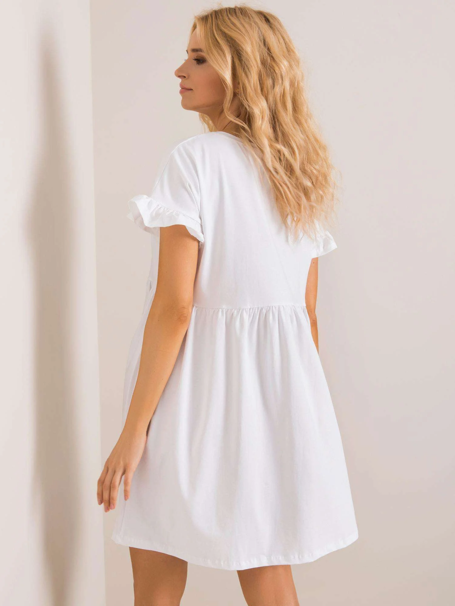 Rochie Dama Mini, Lejera, RUE PARIS, Alb Eleganta Office - Image 4