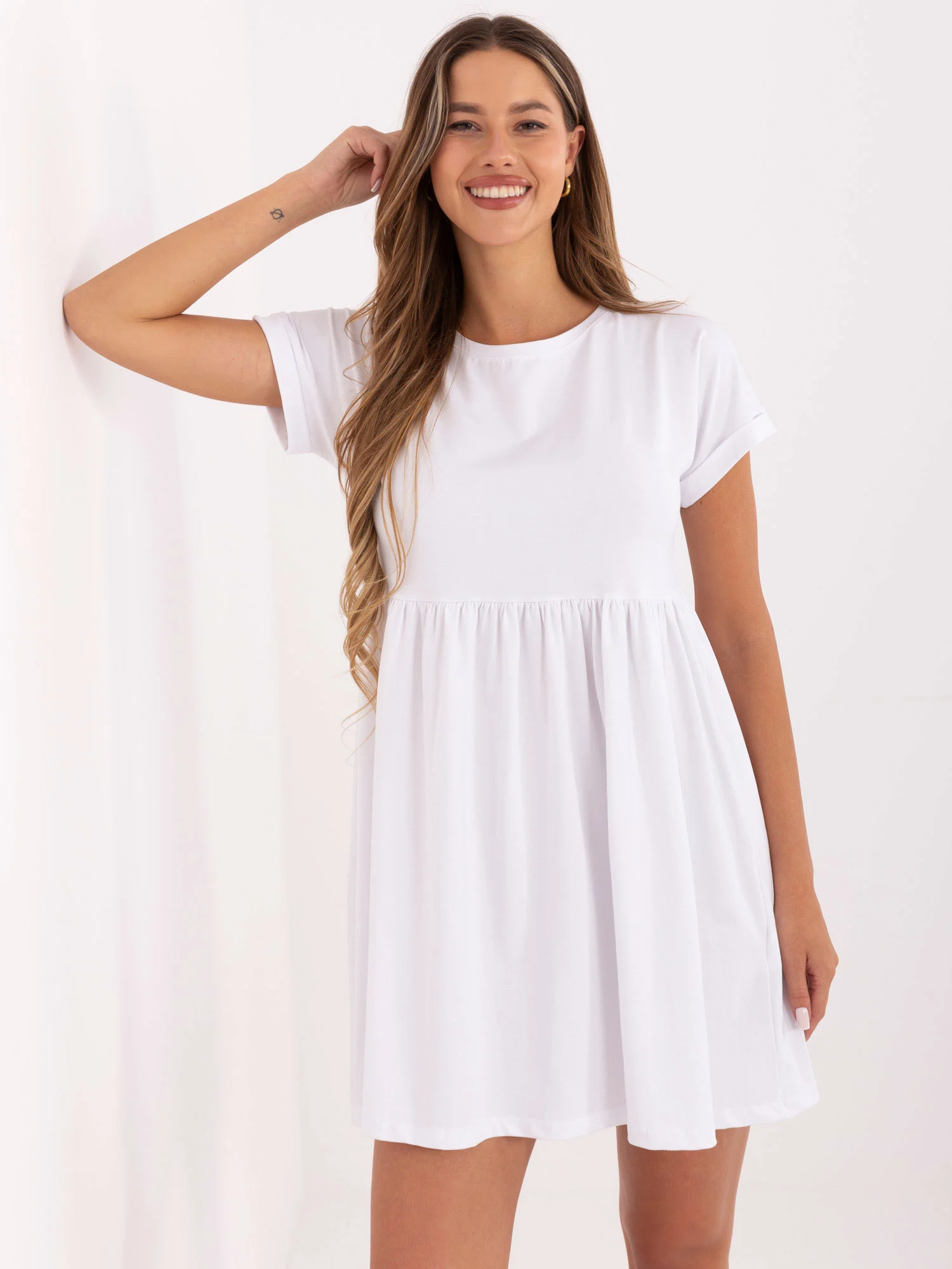 Rochie Dama Mini, Lejera, RUE PARIS, Alb de Vara - imagine 5